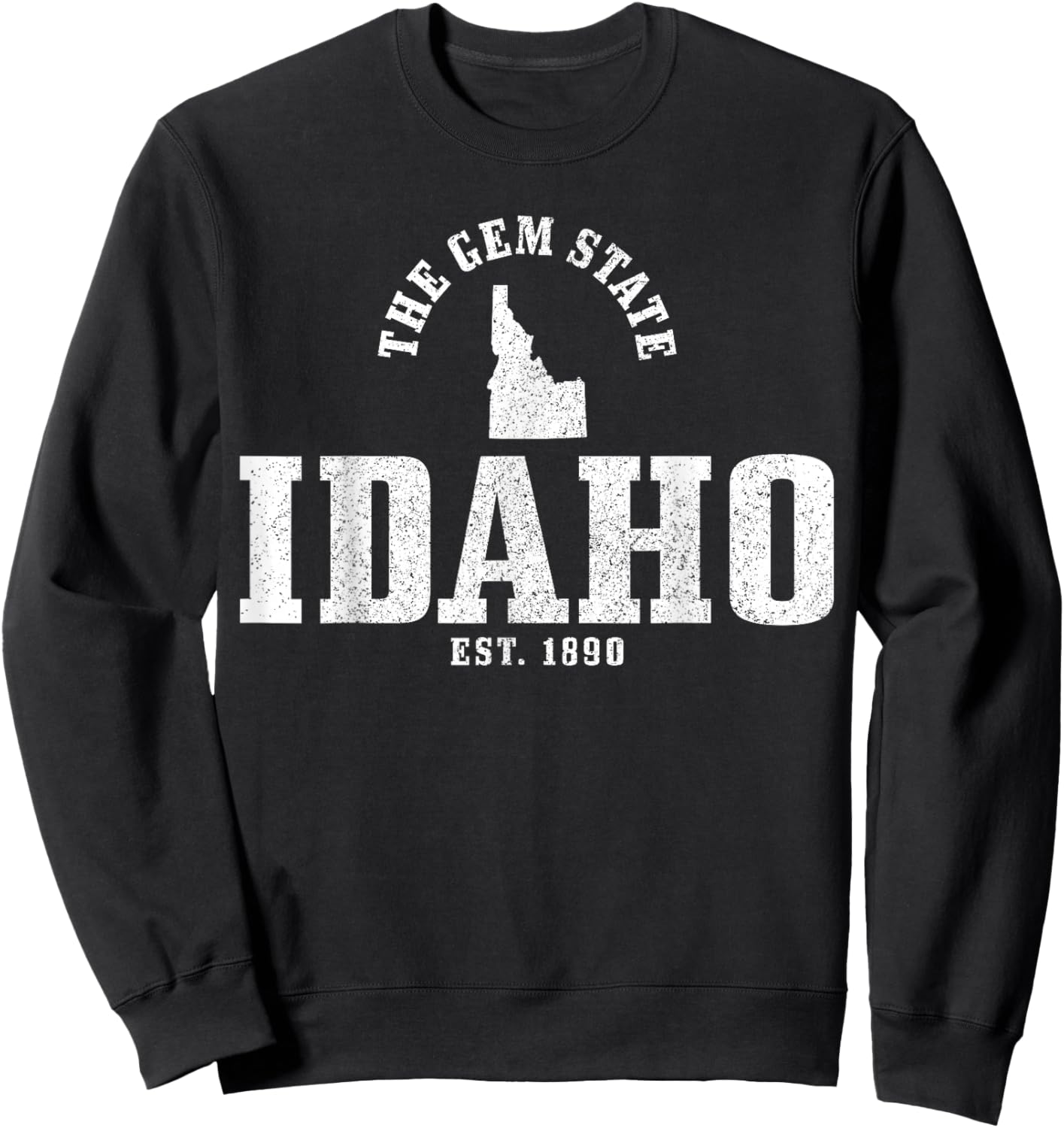 Idaho The Gem State Est. 1890 Pride Vintage Idaho Sweatshirt - Sweatshirt | Black