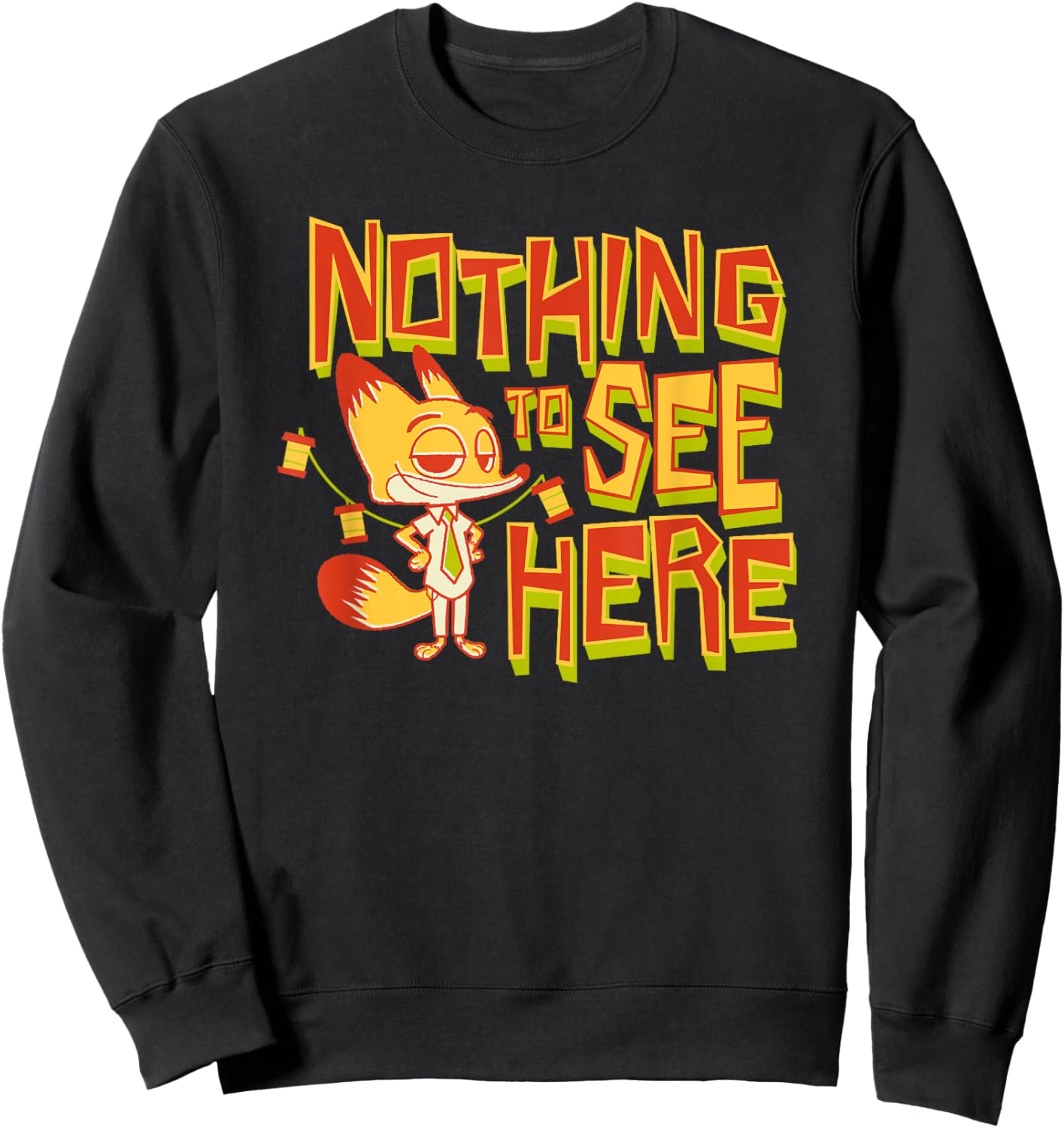 Disney Zootopia 2 Nothing to See Here Nick Wilde Sweatshirt - Sweatshirt | Black