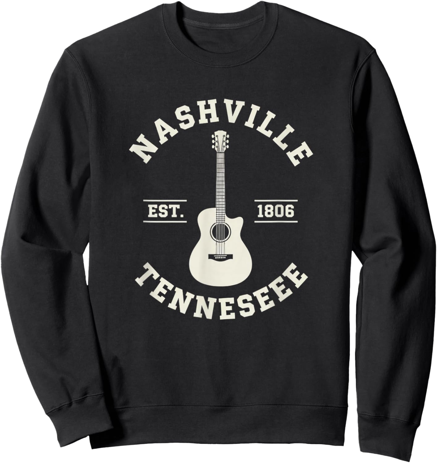 USA Nashville Tennessee Acoustic Guitar - American Roots Sweatshirt - Sweatshirt | Black