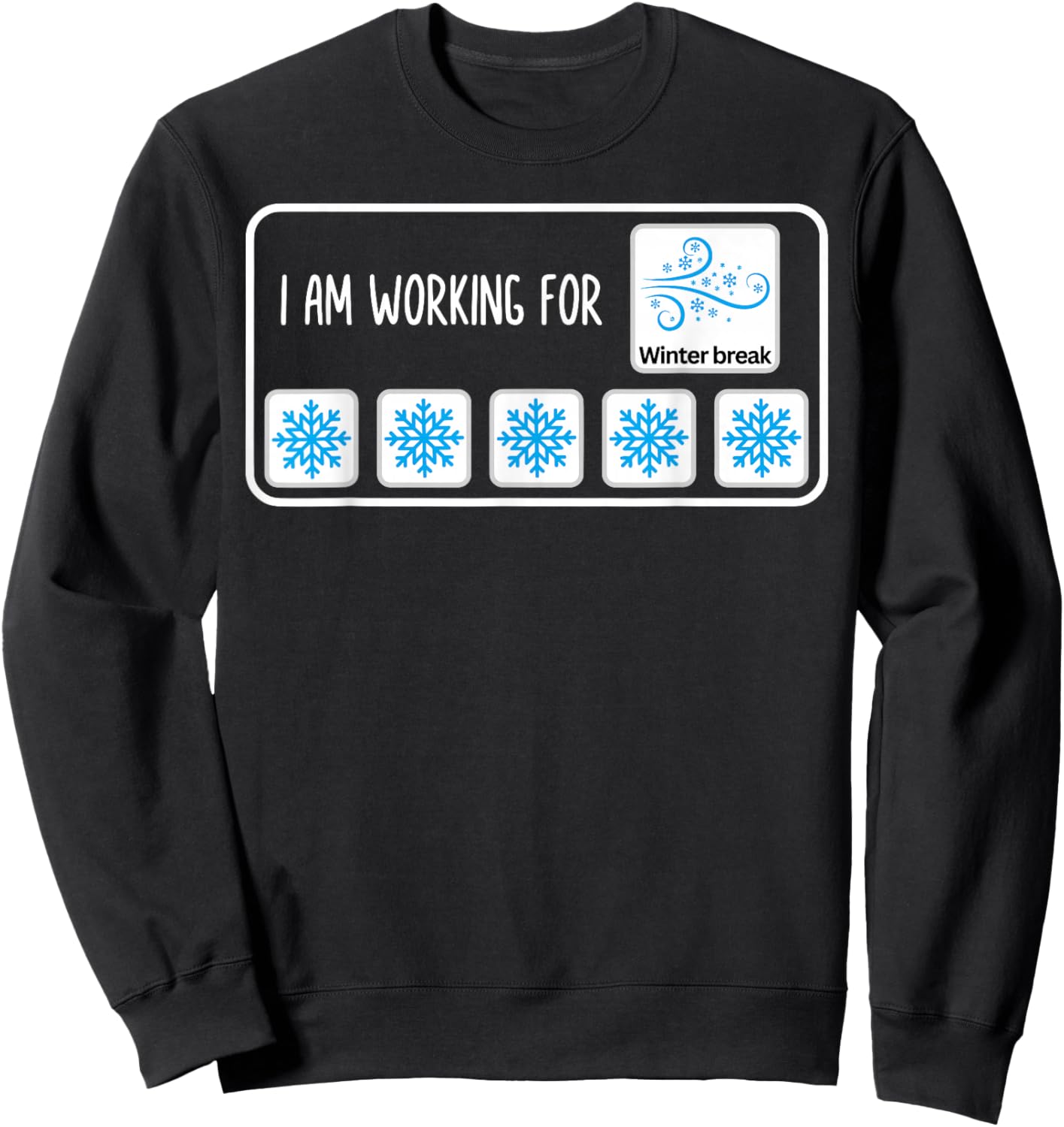 I Am Working for Winter Break Christmas SPED Teacher Xmas Sweatshirt - Sweatshirt | Black