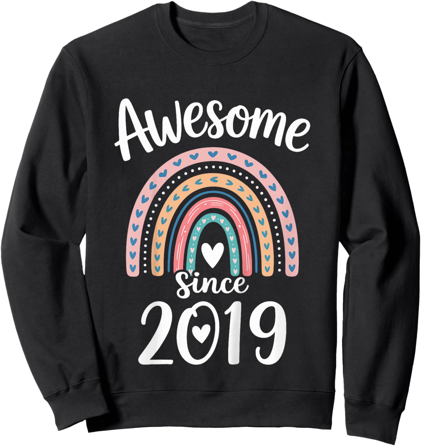 Awesome Since 2019 7th Birthday 7 Years Old Sweatshirt - Sweatshirt | Black