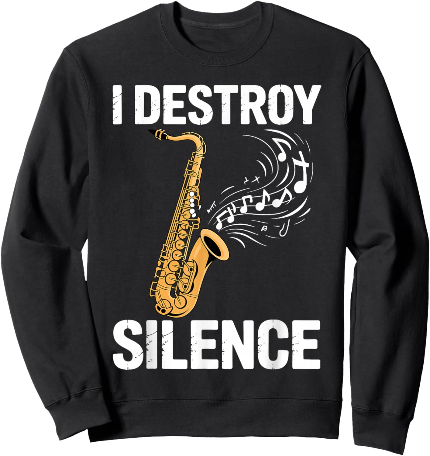 Funny Saxophone Design Women Sax Saxophone Player Sweatshirt - Sweatshirt | Black