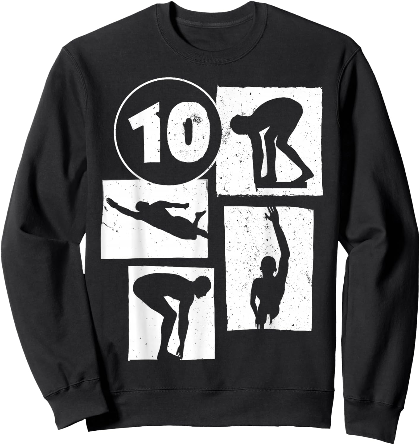 10th Birthday Swimmer Swimming 10 Year Old Boy Sweatshirt - Sweatshirt | Black