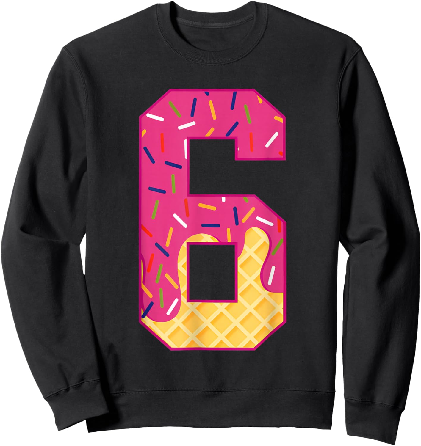 Number 6 Ice Cream Drip 67 Meme Couple Halloween Costume Sweatshirt - Sweatshirt | Black