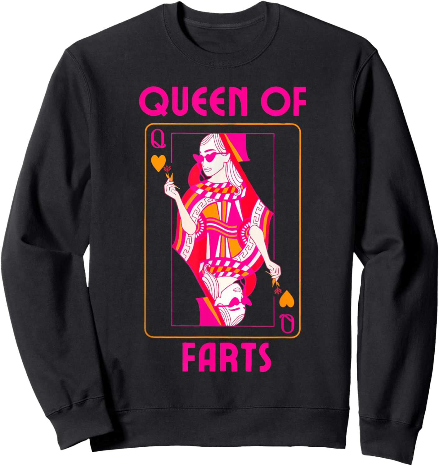 Funny Queen of Fart Farting Humor Inappropriate Embarrassing Sweatshirt - Sweatshirt | Black