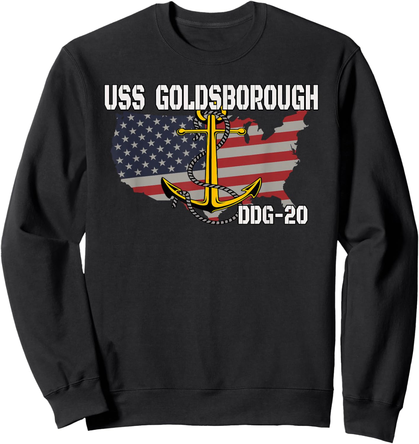 USS Goldsborough DDG-20 Destroyer Veteran Day Father Grandpa Sweatshirt - Sweatshirt | Black