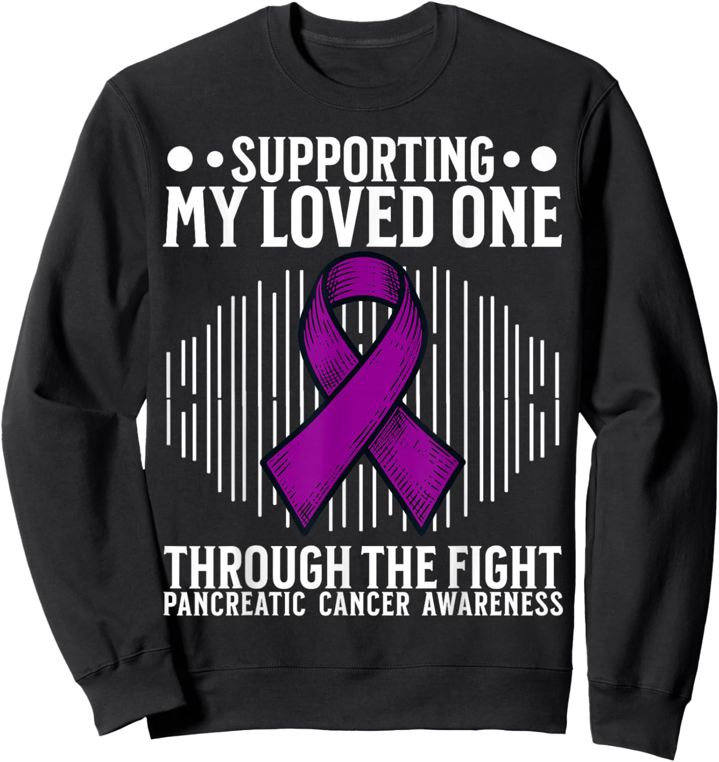 Purple Support Pancreatic Cancer Awareness Products Gifts Sweatshirt - Sweatshirt | Black