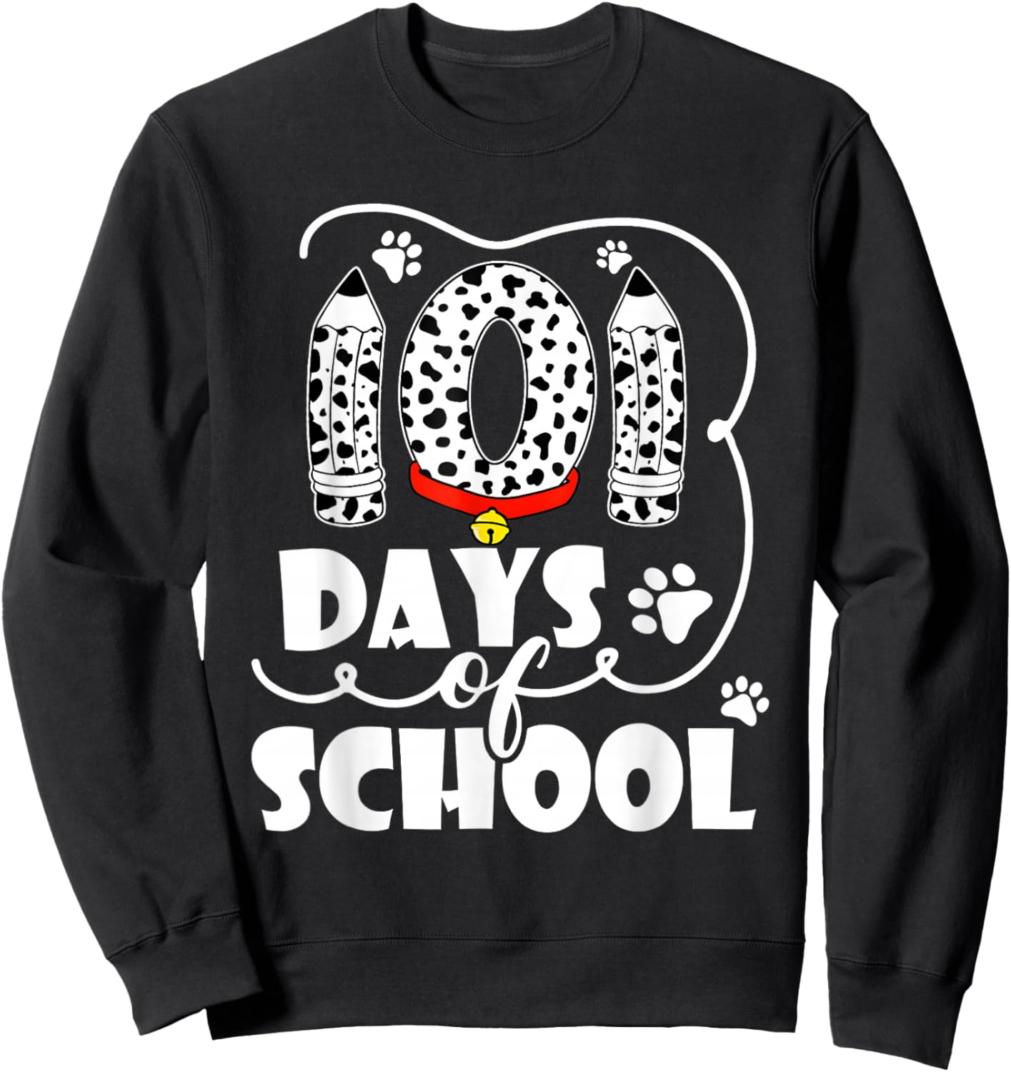 Happy 101 Days School Cute Dog 100 Days Smarter Student Kids Sweatshirt - Sweatshirt | Black