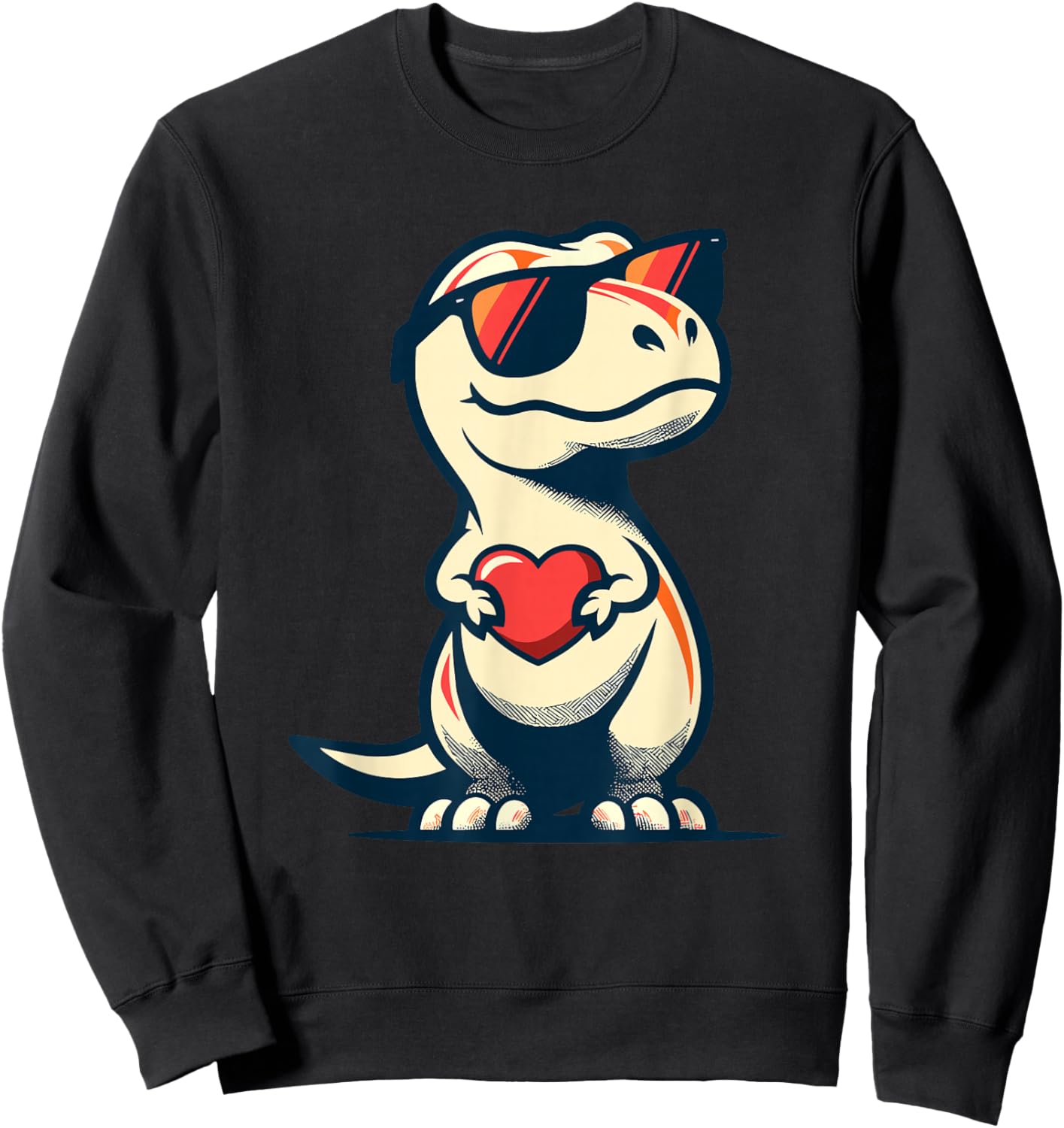 Dinosaur T-Rex Love Men Women Kids Funny St. Valentine's Sweatshirt - Sweatshirt | Black