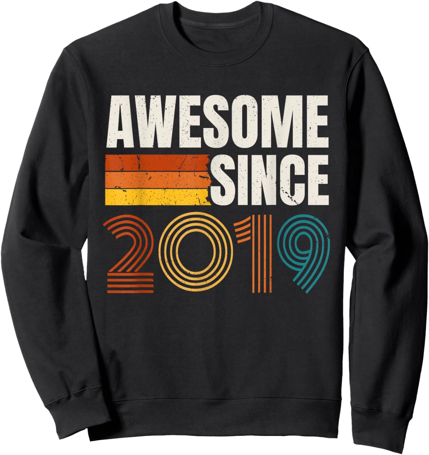 Awesome Since 2019 Vintage Year Retro Birthday Sweatshirt - Sweatshirt | Black