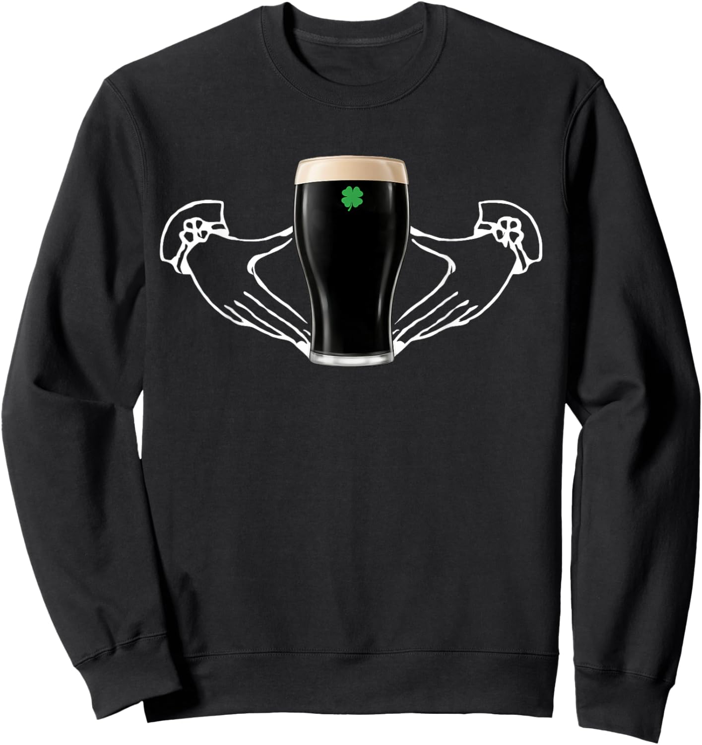 St Patrick's Day Claddagh Shamrock Beer Women Sweatshirt - Sweatshirt | Black
