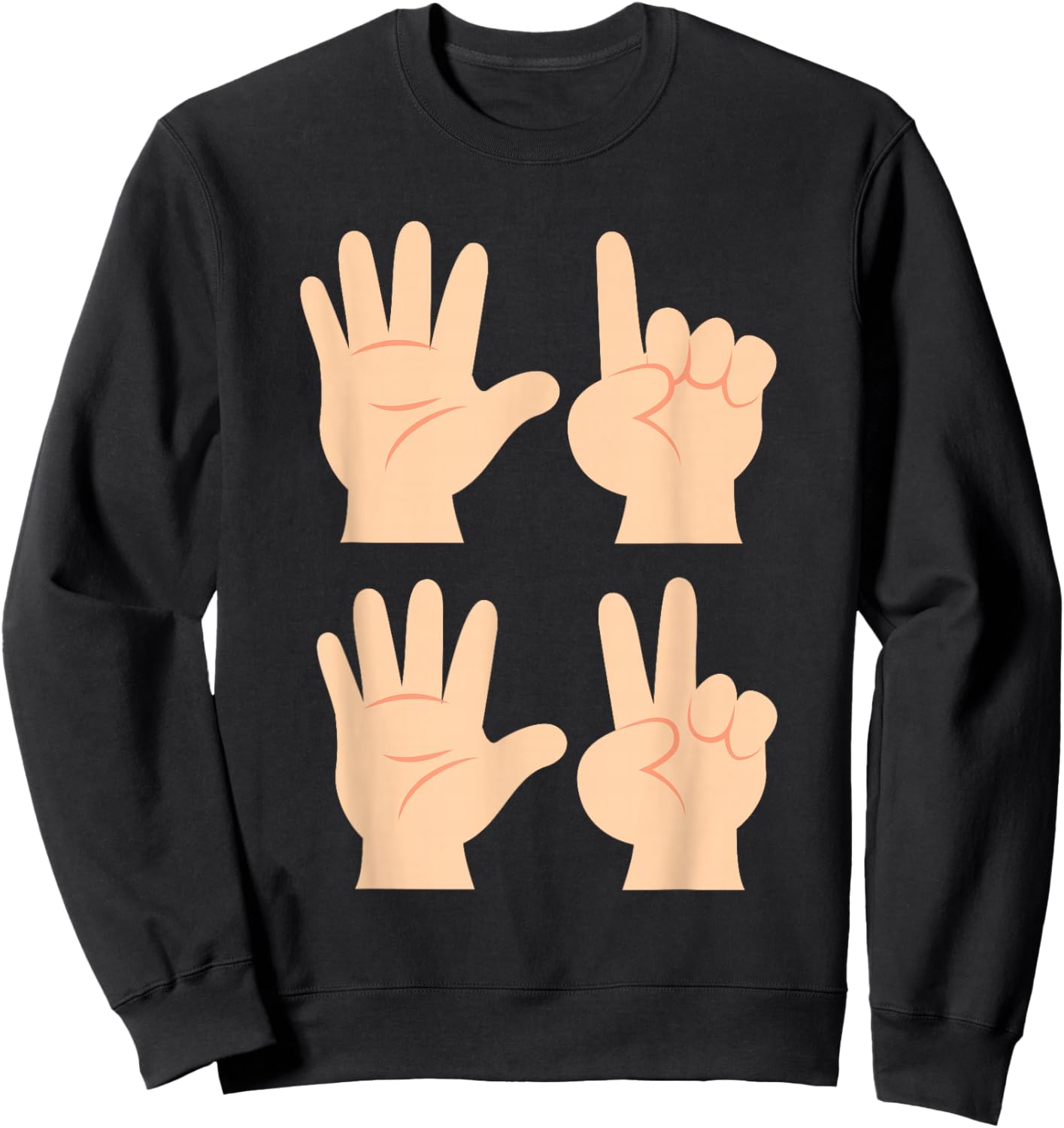 Six Seven 6 7 Meme ASL Sign Language Sweatshirt - Sweatshirt | Black