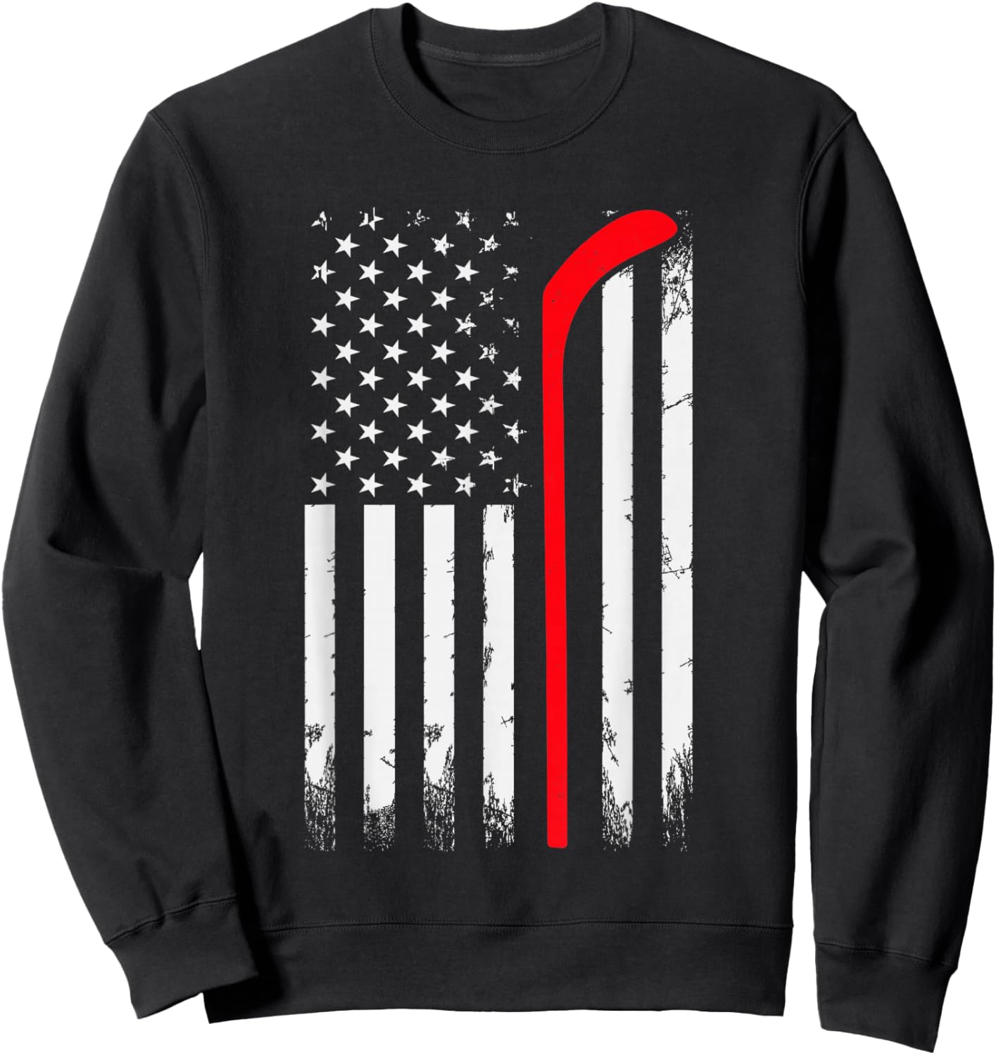 Ice Hockey US Flag Player & Fan Lovers American Ice Hockey Sweatshirt - Sweatshirt | Black