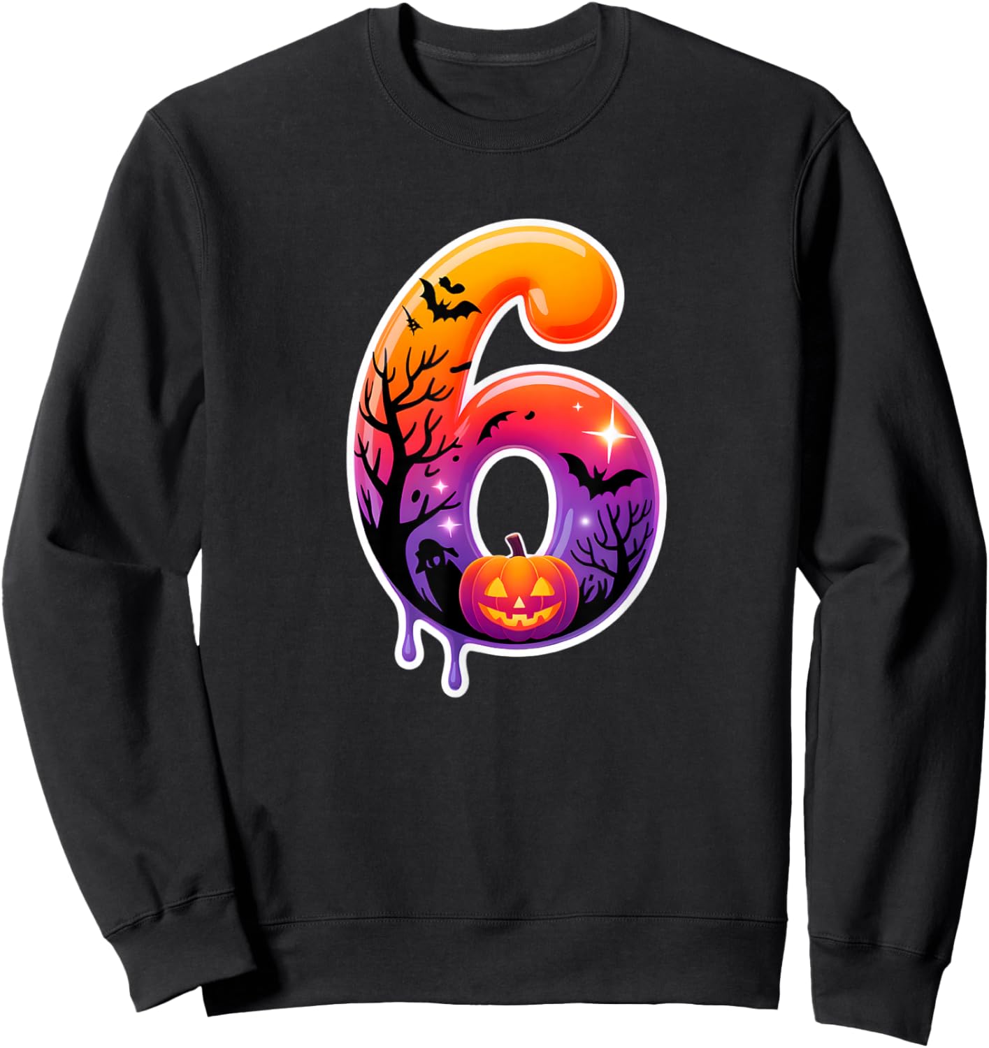 Six Seven 67 6 7 Meme Design Funny Ice Cream Drip Costume Sweatshirt - Sweatshirt | Black