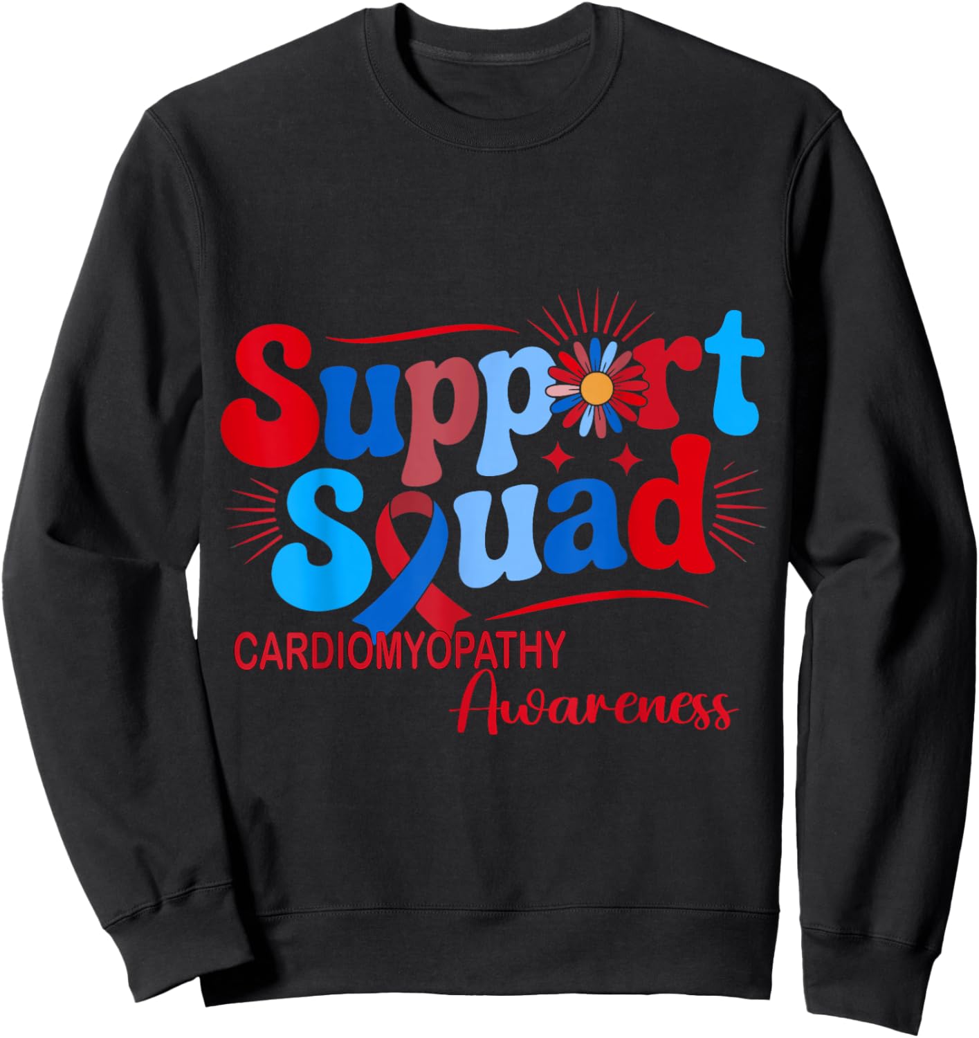 Cardiomyopathy Support Squad Awareness Sweatshirt - Sweatshirt | Black