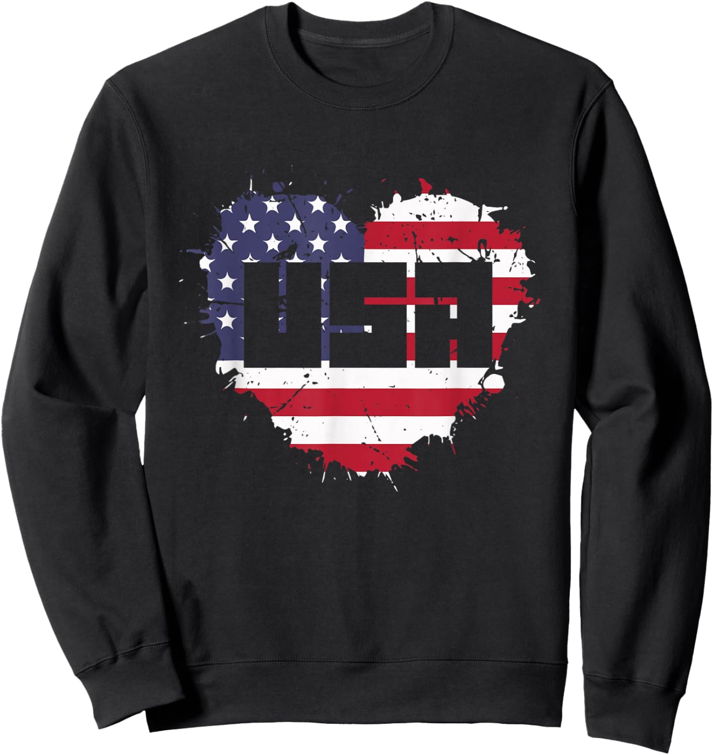 USA America is Love Sweatshirt - Sweatshirt | Black