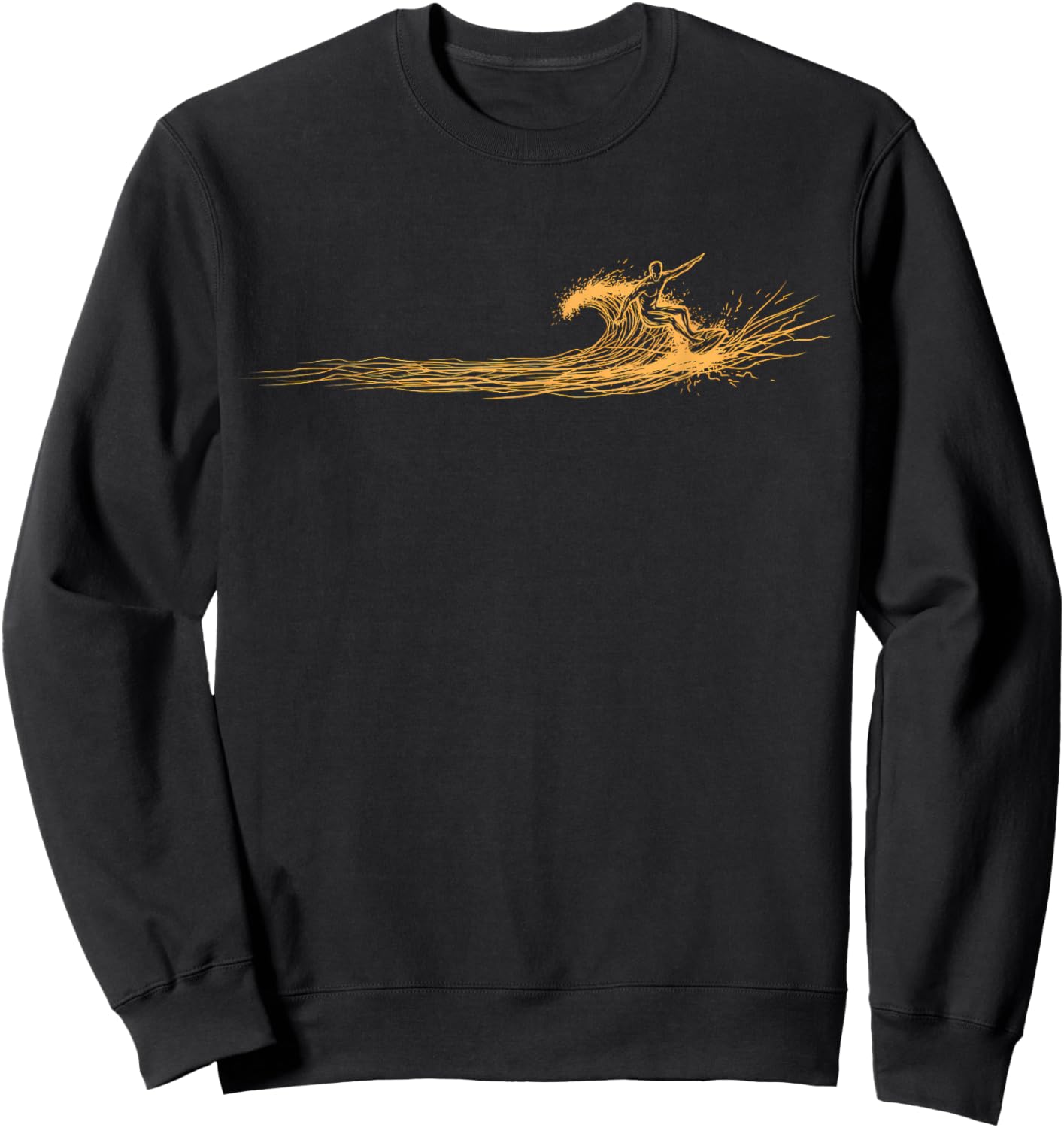 Surfer Wave Graphic Surfboard Surfing for Surfers Sweatshirt - Sweatshirt | Black