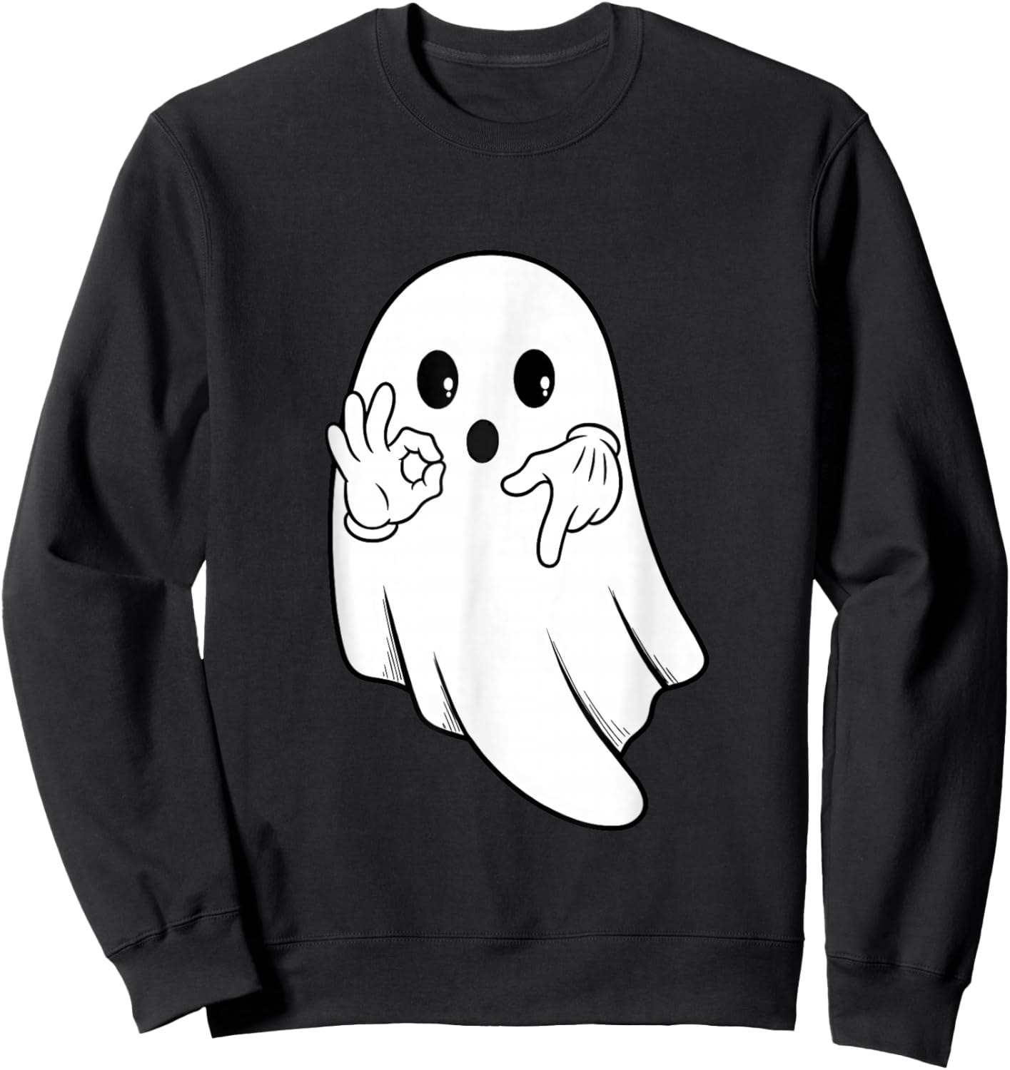 Funny six Seven 6 7 Meme gen Alpha Slang Halloween Ghost Sweatshirt - Sweatshirt | Black