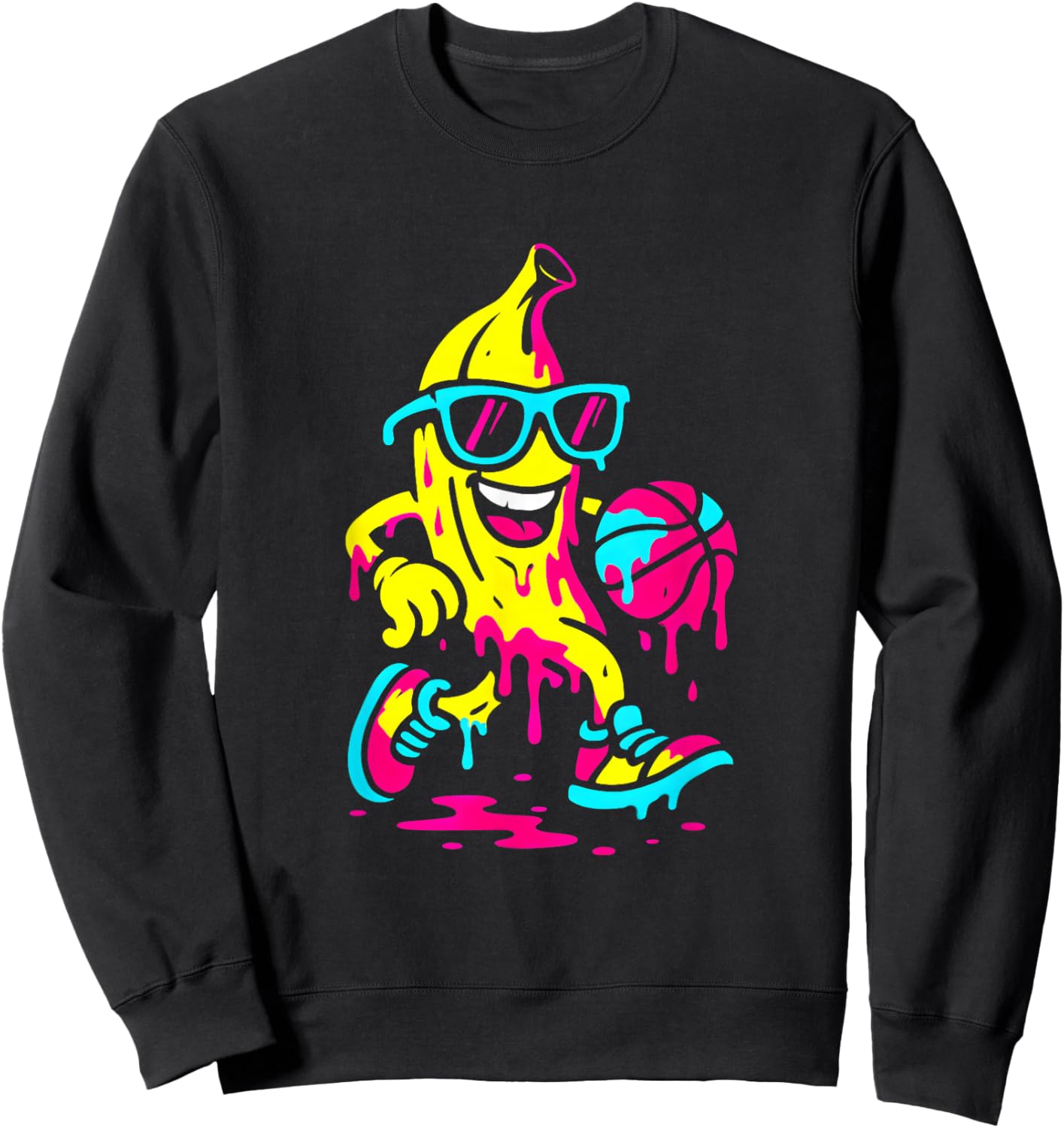 Banana Basketball Drip Funny Kids Youth Boys Girls Sweatshirt - Sweatshirt | Black