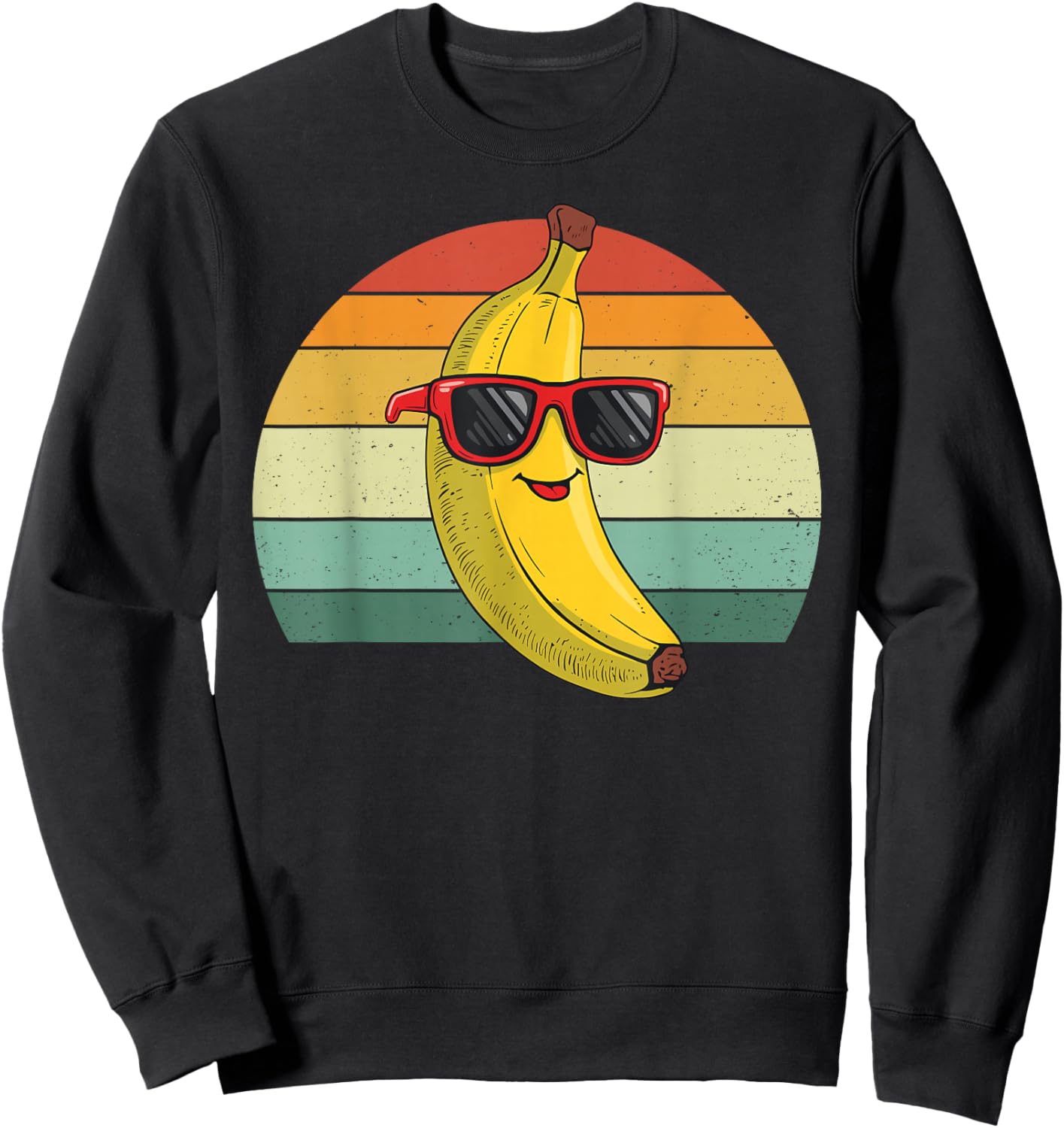 Retro Vintage Cool Banana Fruit Sunglasses Men Women Kids Sweatshirt - Sweatshirt | Black