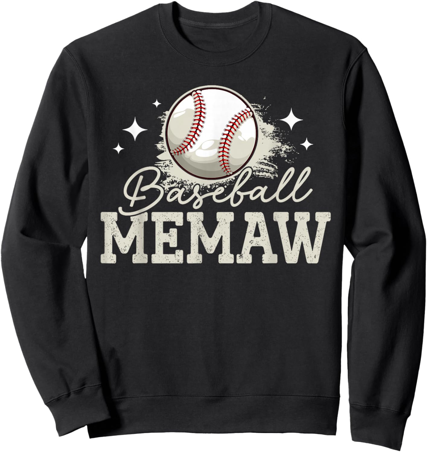 Baseball Memaw Sport Baseball Player Sweatshirt - Sweatshirt | Black