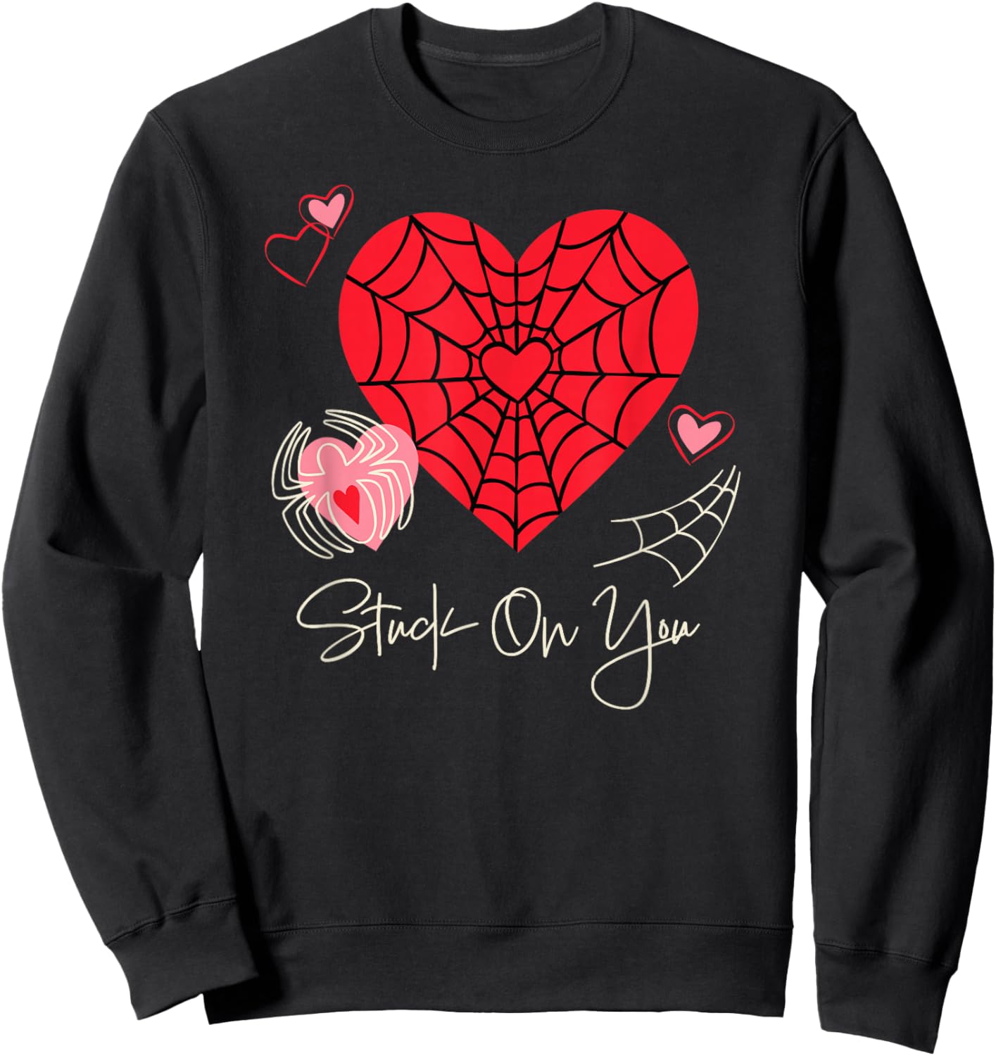 Marvel Spider-Man Stuck On You Valentine's Day Heart Sweatshirt - Sweatshirt | Black