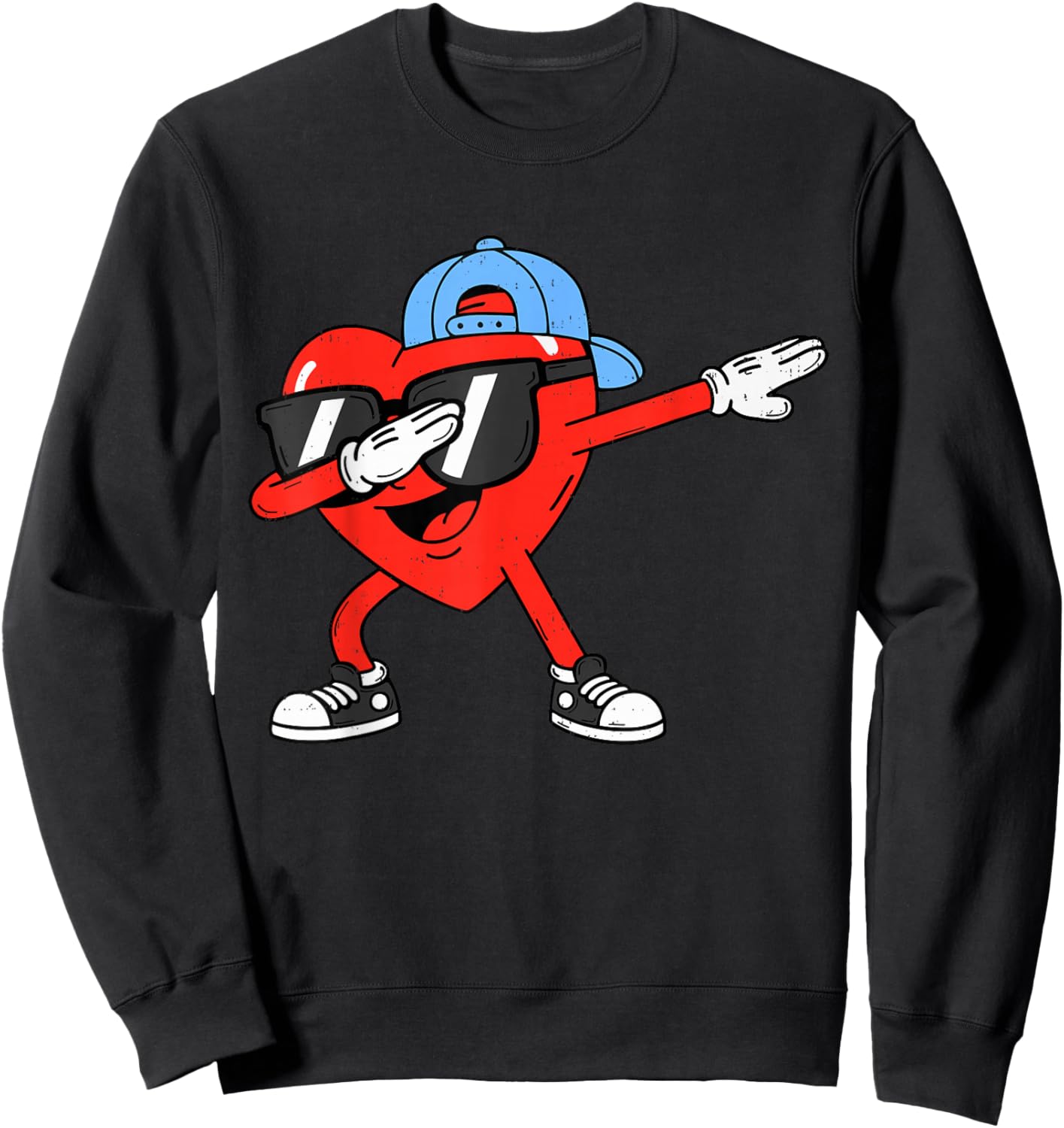 Valentines Day Dabbing Heart Dab Boys Teen Toddler Kids Sweatshirt - Sweatshirt | Black