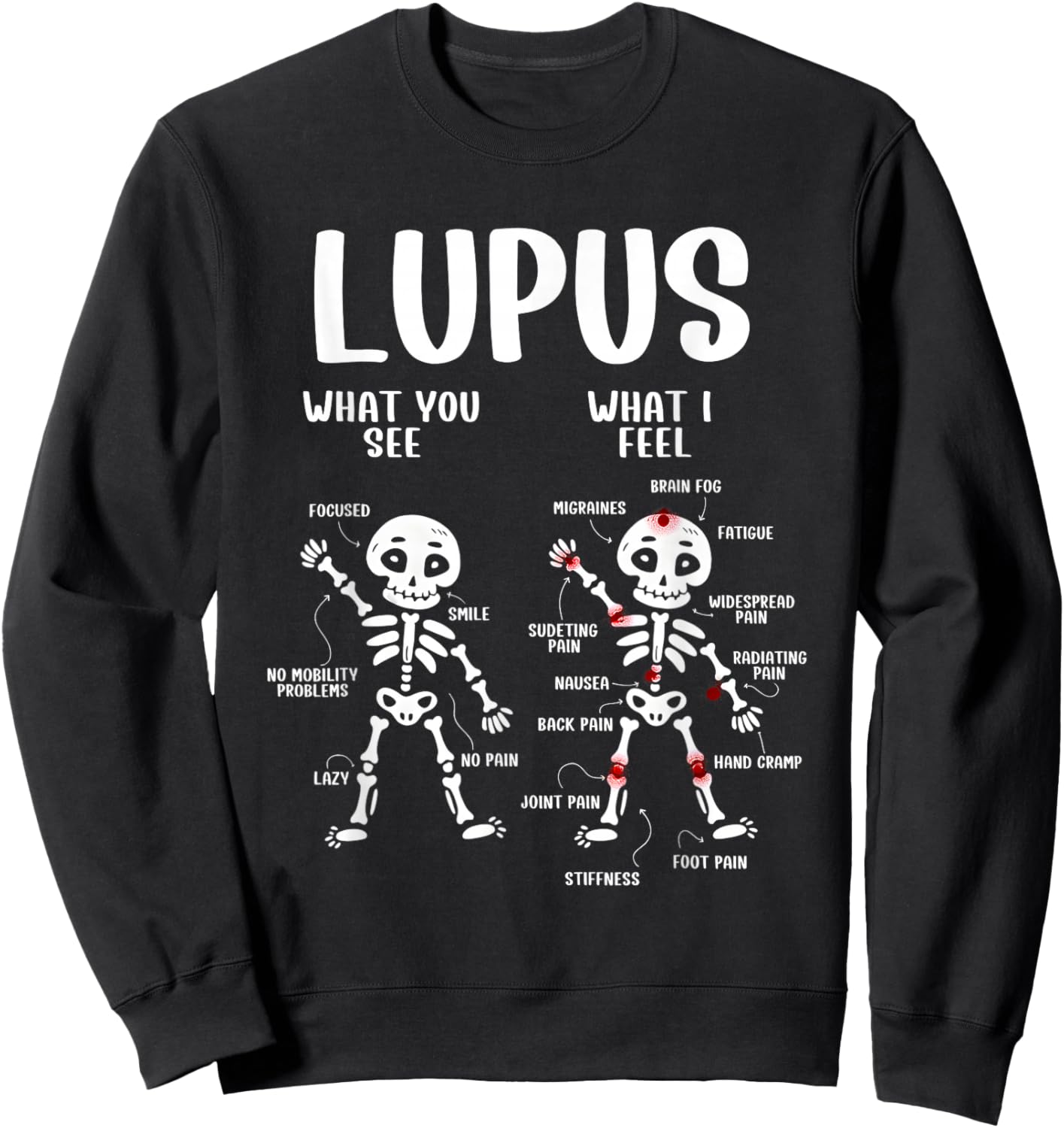 Skeleton Lupus What You See What I Feel Sweatshirt - Sweatshirt | Black