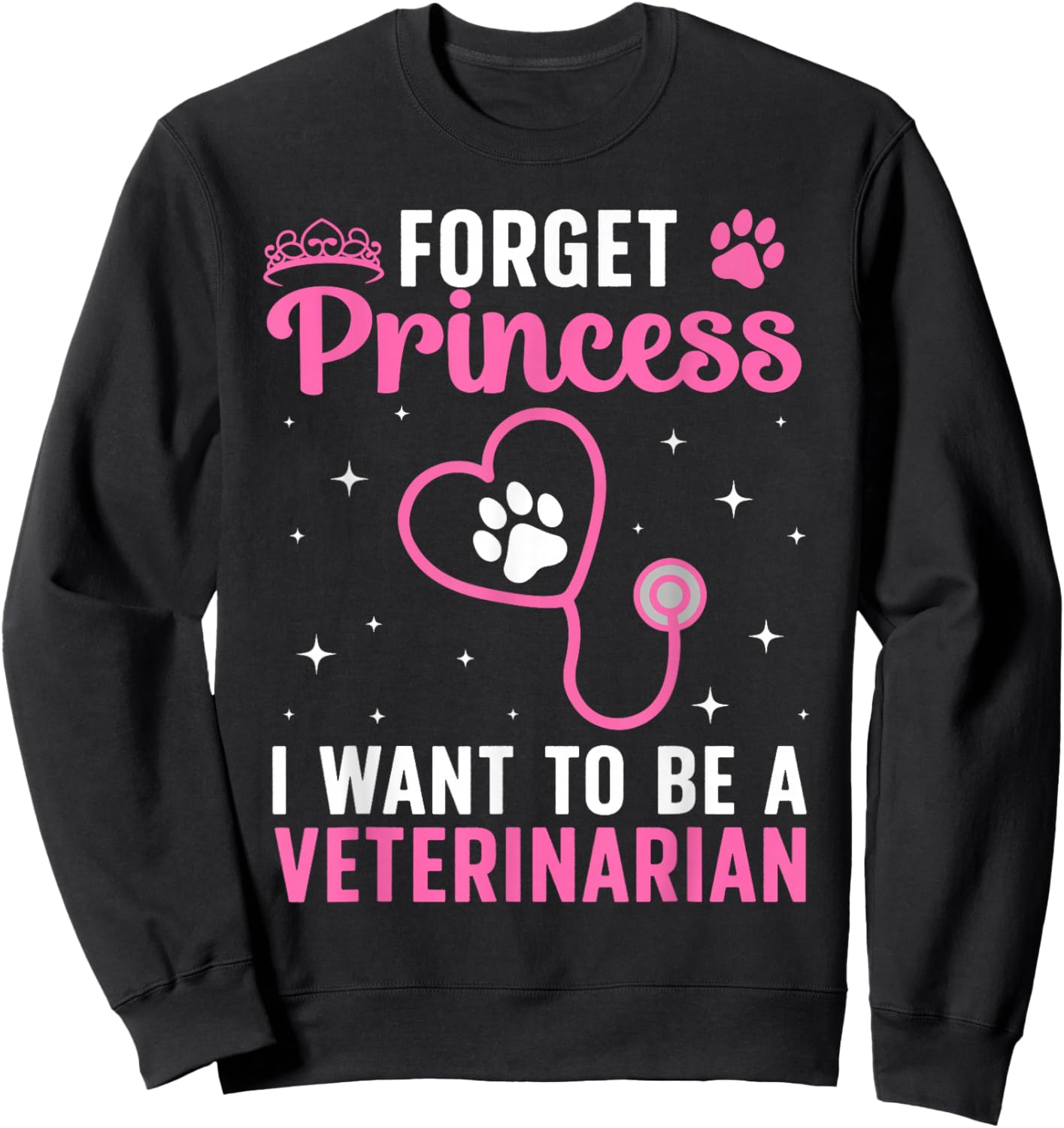 Cute Veterinarian Art Girls Veterinarian Student Sweatshirt - Sweatshirt | Black