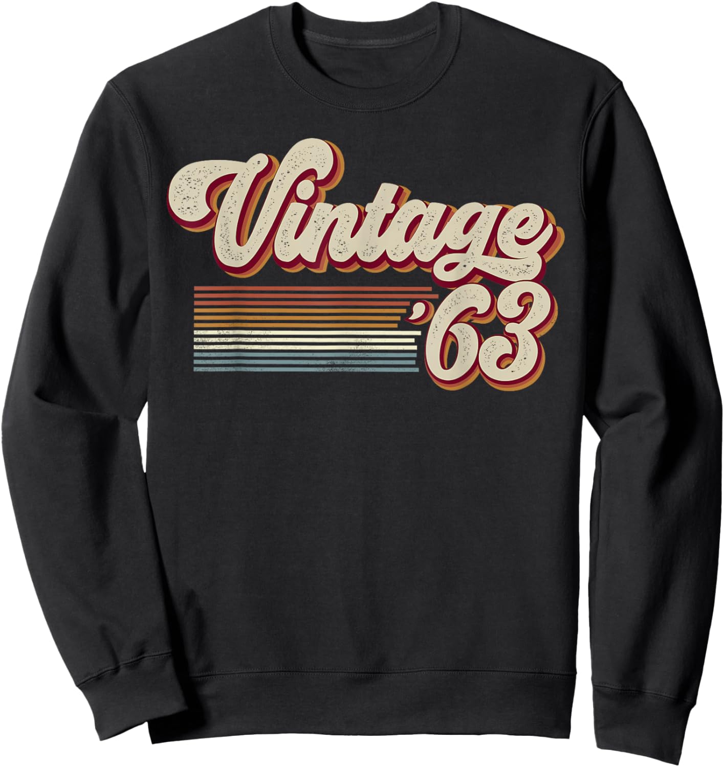 Vintage 1963 Retro Sunset Classic 63-Year-Old 63rd Birthday Sweatshirt - Sweatshirt | Black