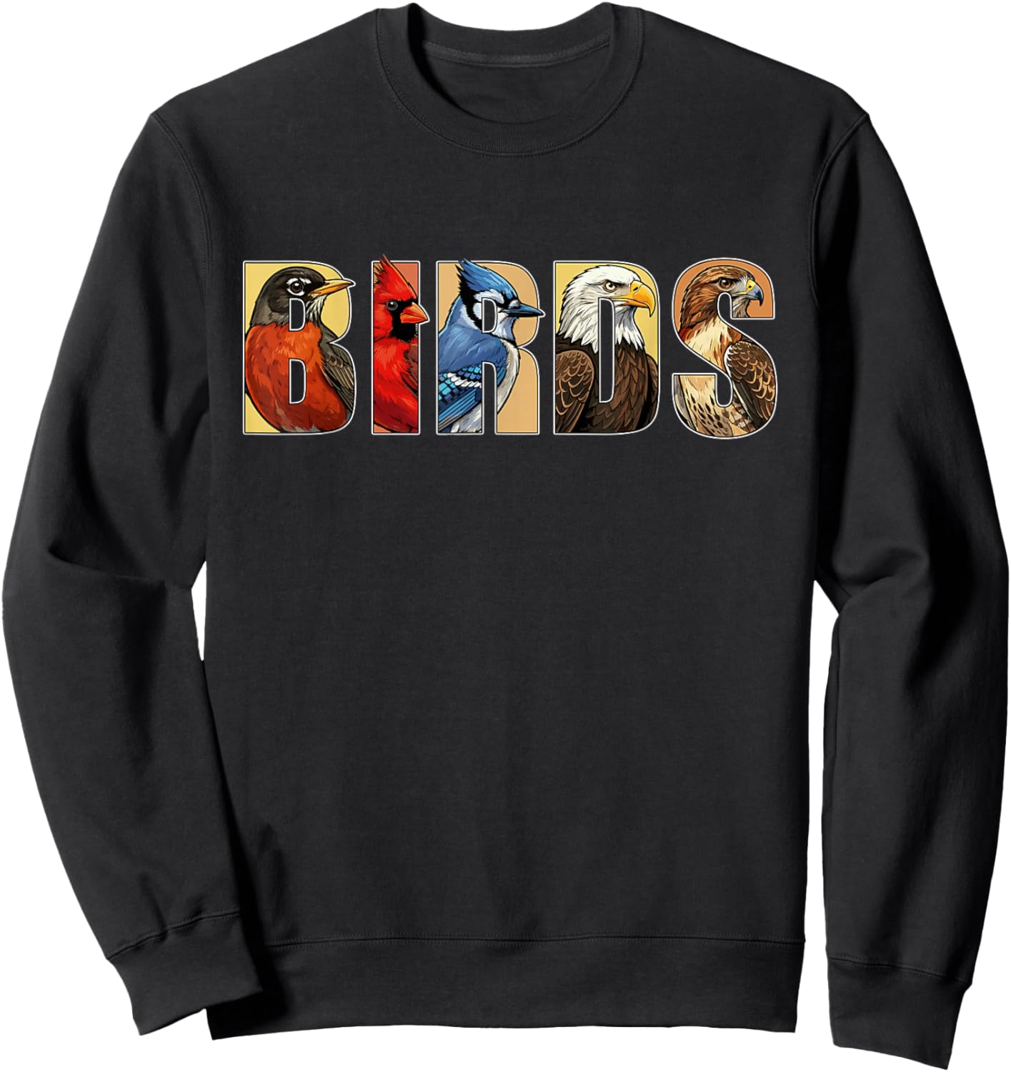 Funny Bird Watching Shirt Vintage Birds Identification Sweatshirt - Sweatshirt | Black
