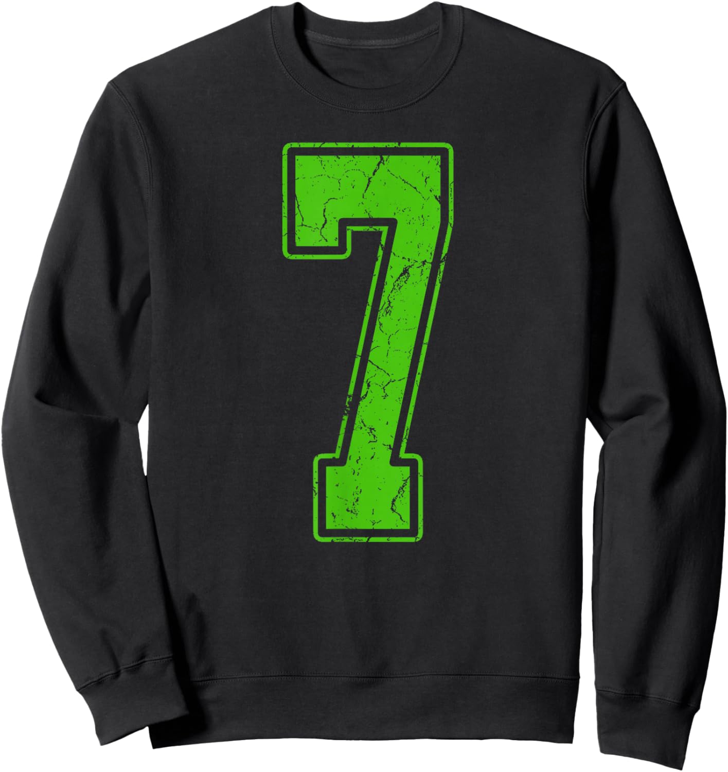 Kelly Green Number 7 Jersey Player Uniform #7 Fan Sweatshirt - Sweatshirt | Black