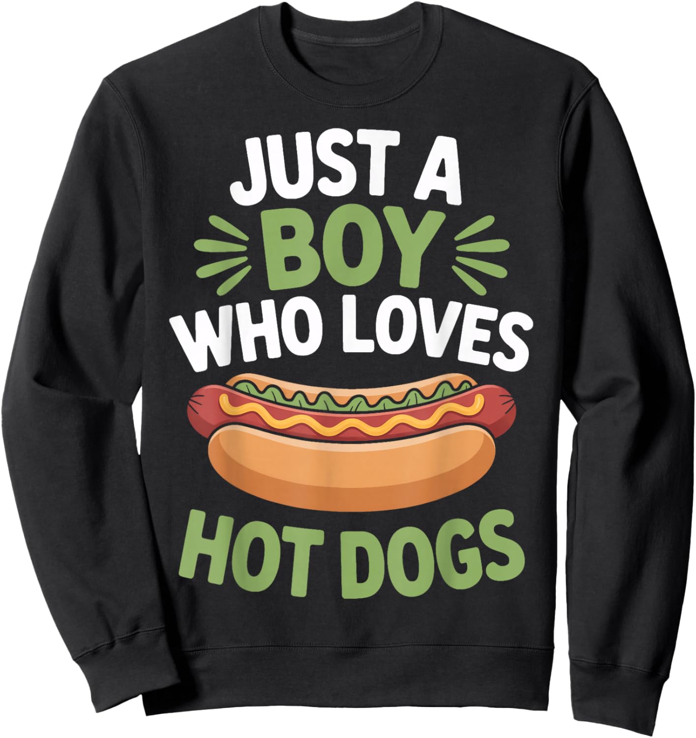 Hot Dog Enthusiast Just A Boy Who Loves Hot Dogs Sweatshirt - Sweatshirt | Black