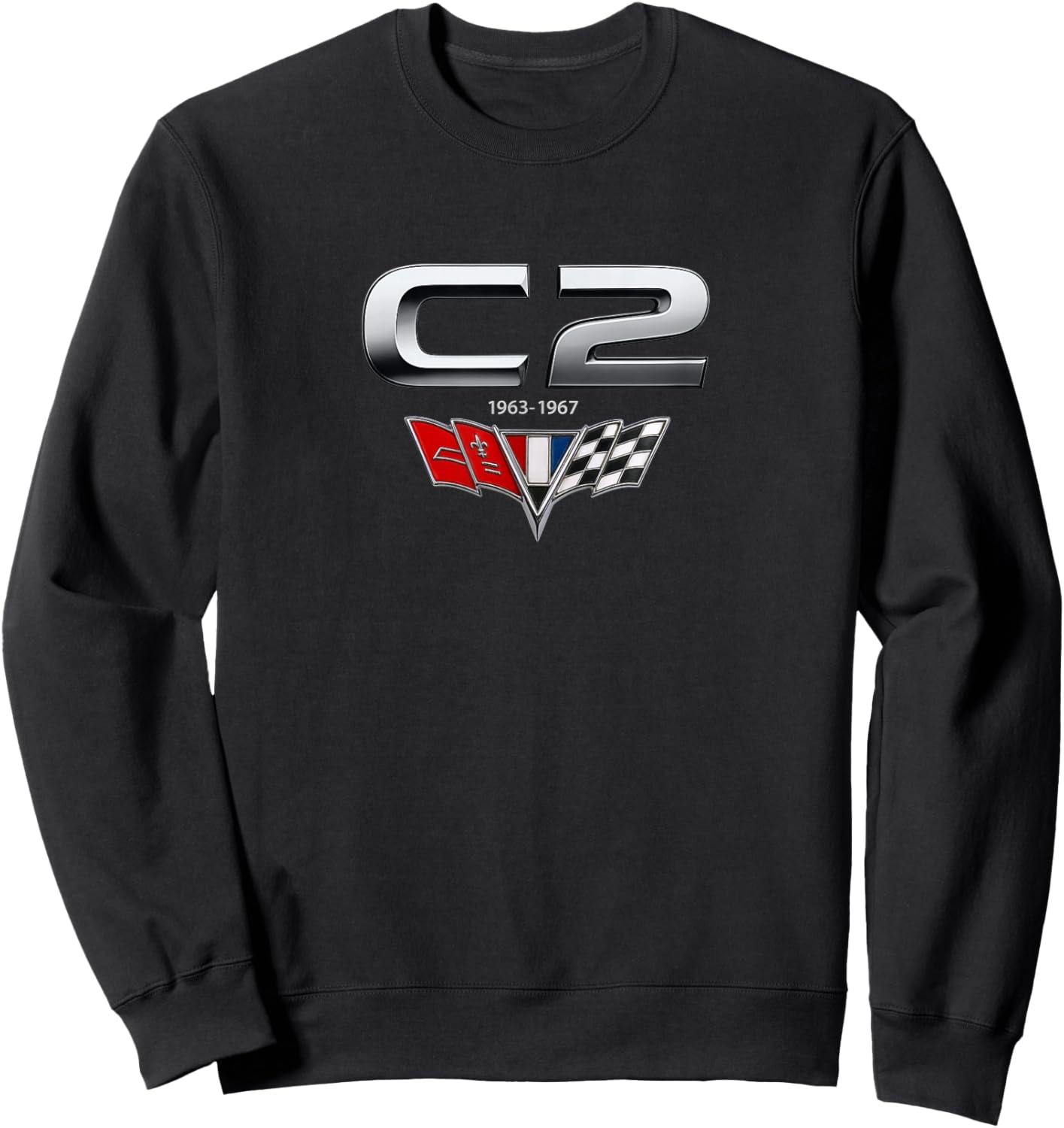 Classic CAR Badge 1963-1967 C2 Muscle CAR Vintage Vette Sweatshirt - Sweatshirt | Black