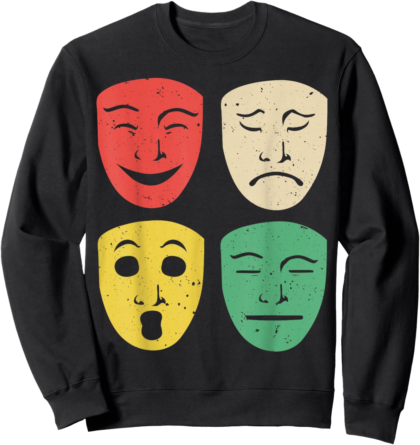Cool Musical Theater Art Women Broadway Mask Theatre Sweatshirt - Sweatshirt | Black