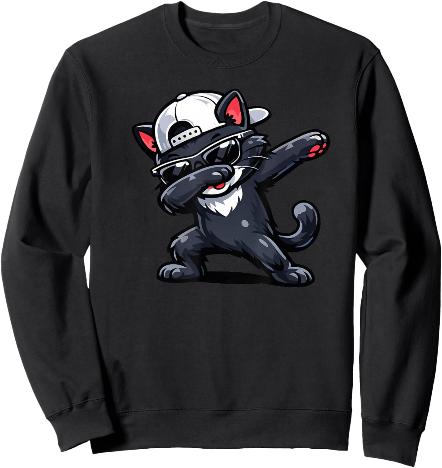 Dabbing Cat Sweatshirt - Sweatshirt | Black