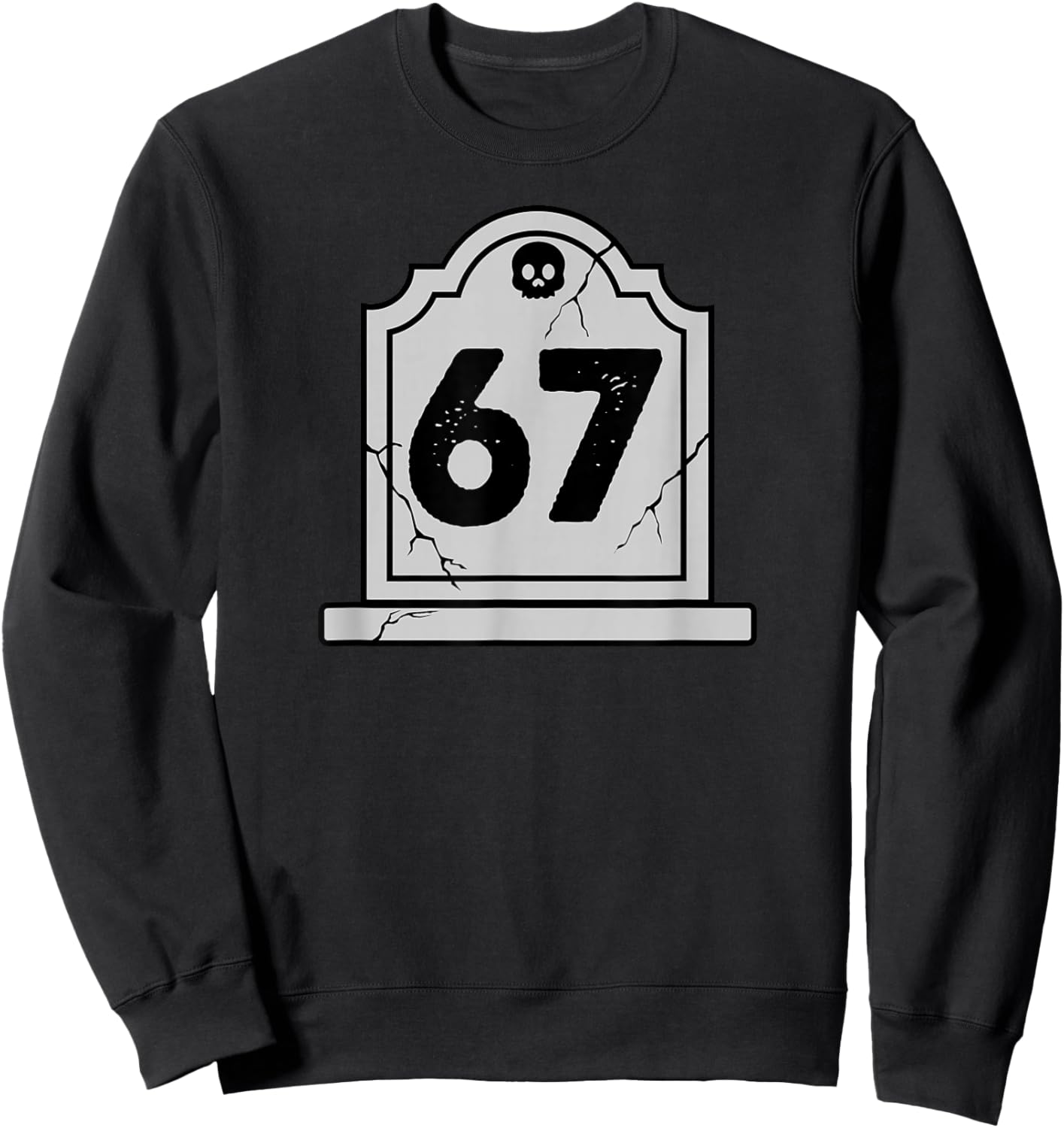 Halloween Number 6 7 Gravestone Costume Sweatshirt - Sweatshirt | Black