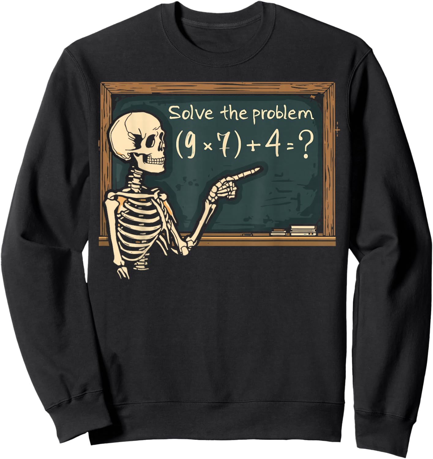 Funny 67 Meme Brainrot Joke Halloween Skeleton Math Teacher Sweatshirt - Sweatshirt | Black