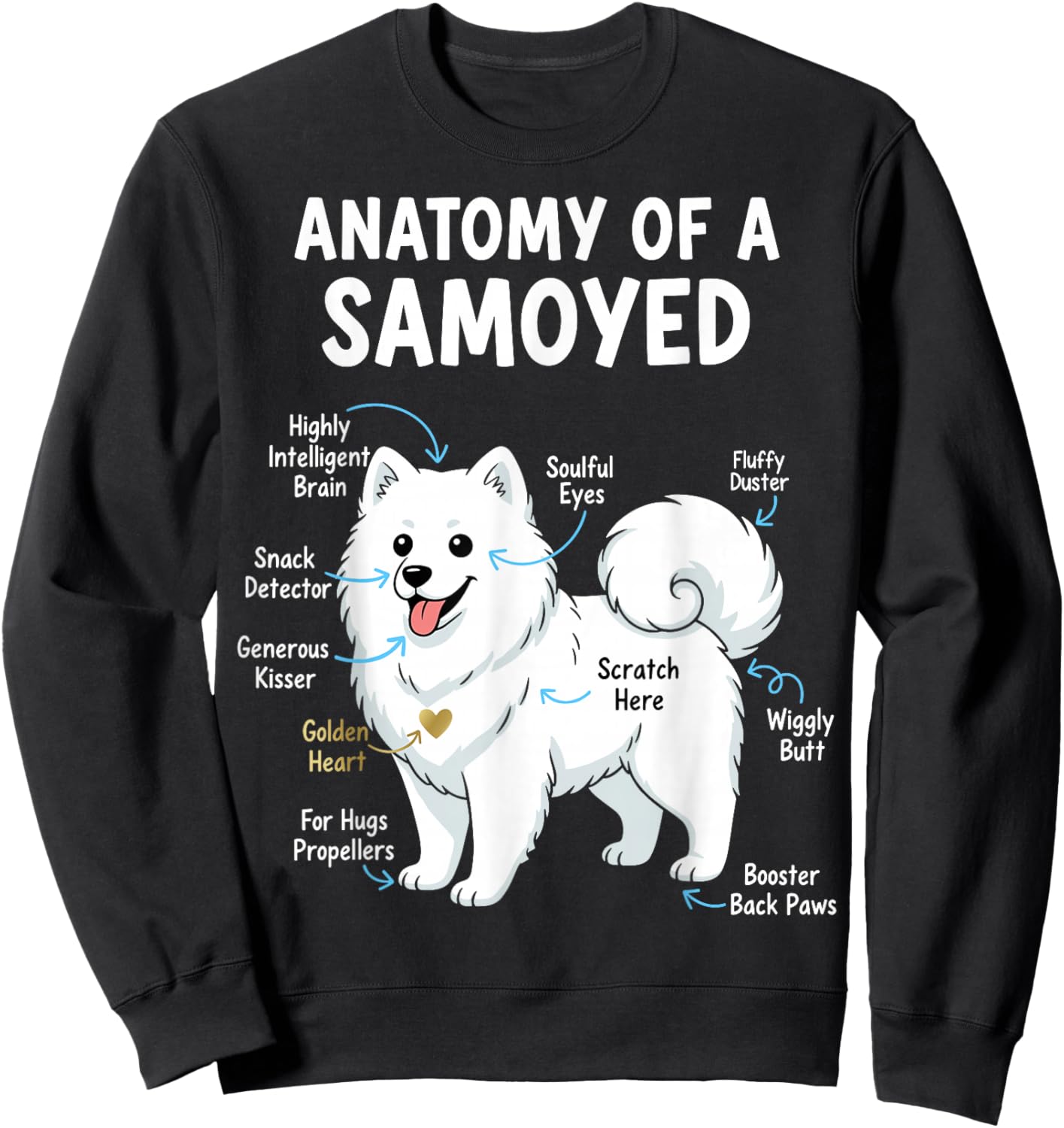 Anatomy of A Samoyed Sweatshirt - Sweatshirt | Black