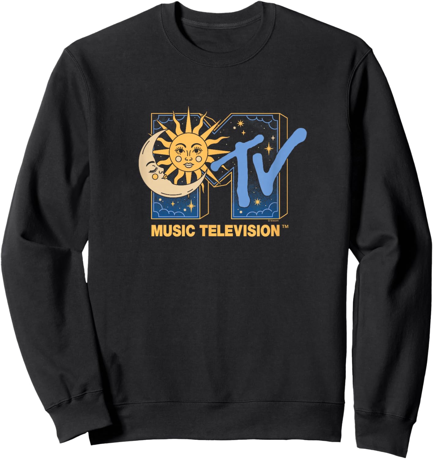 MTV - Celestial - Moon and Sun Logo Sweatshirt - Sweatshirt | Black
