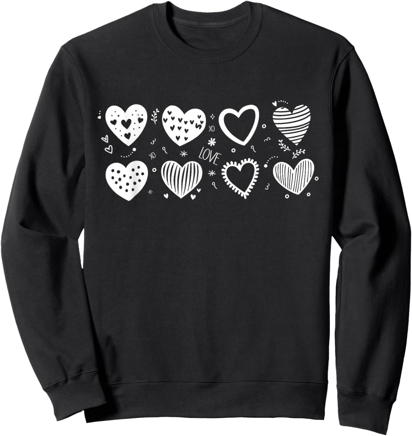 Valentine's Day Hearts Sweatshirt - Sweatshirt | Black