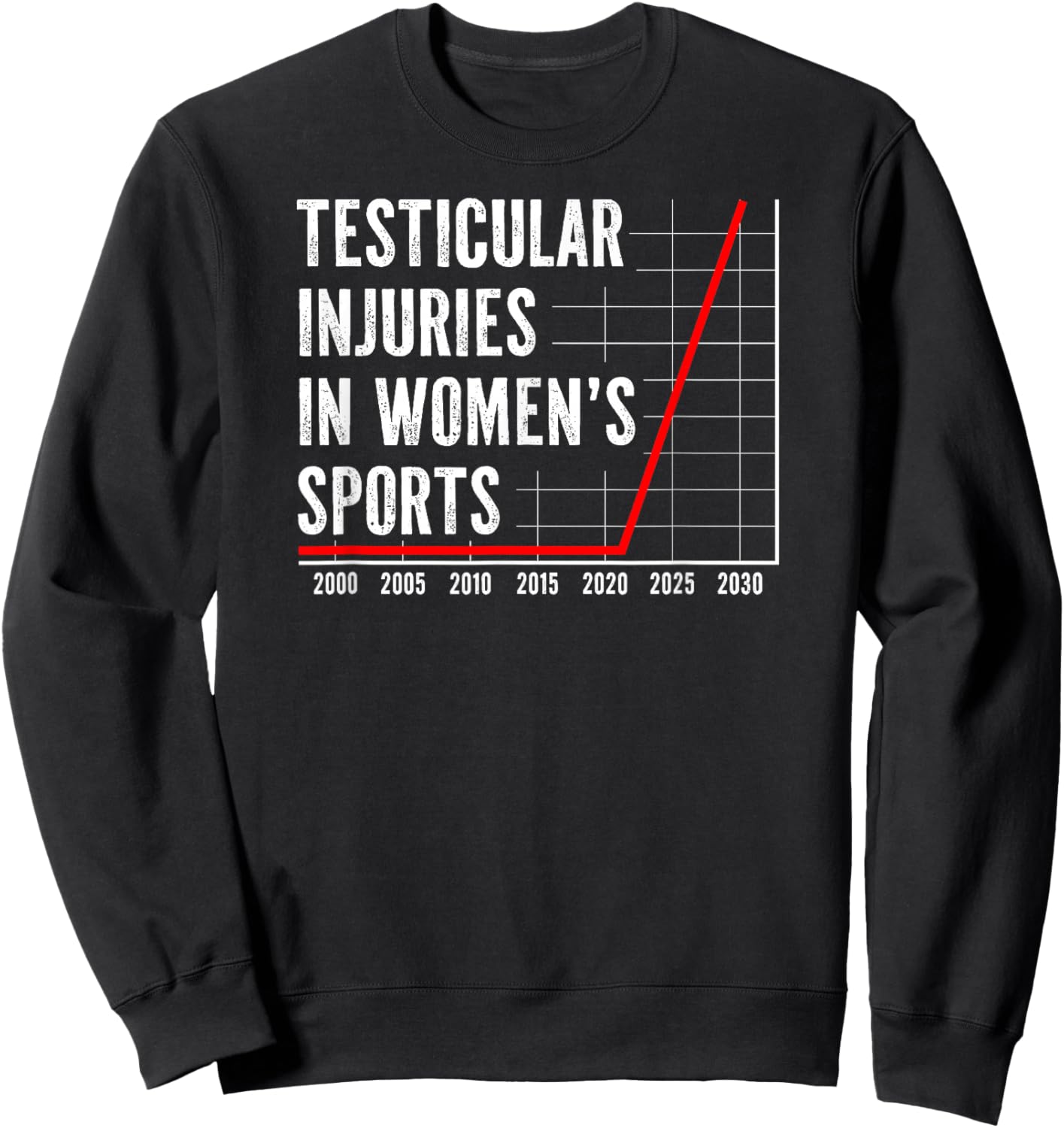 Testicular Injuries in Women's Sports Edgy Humor Funny Sweatshirt - Sweatshirt | Black