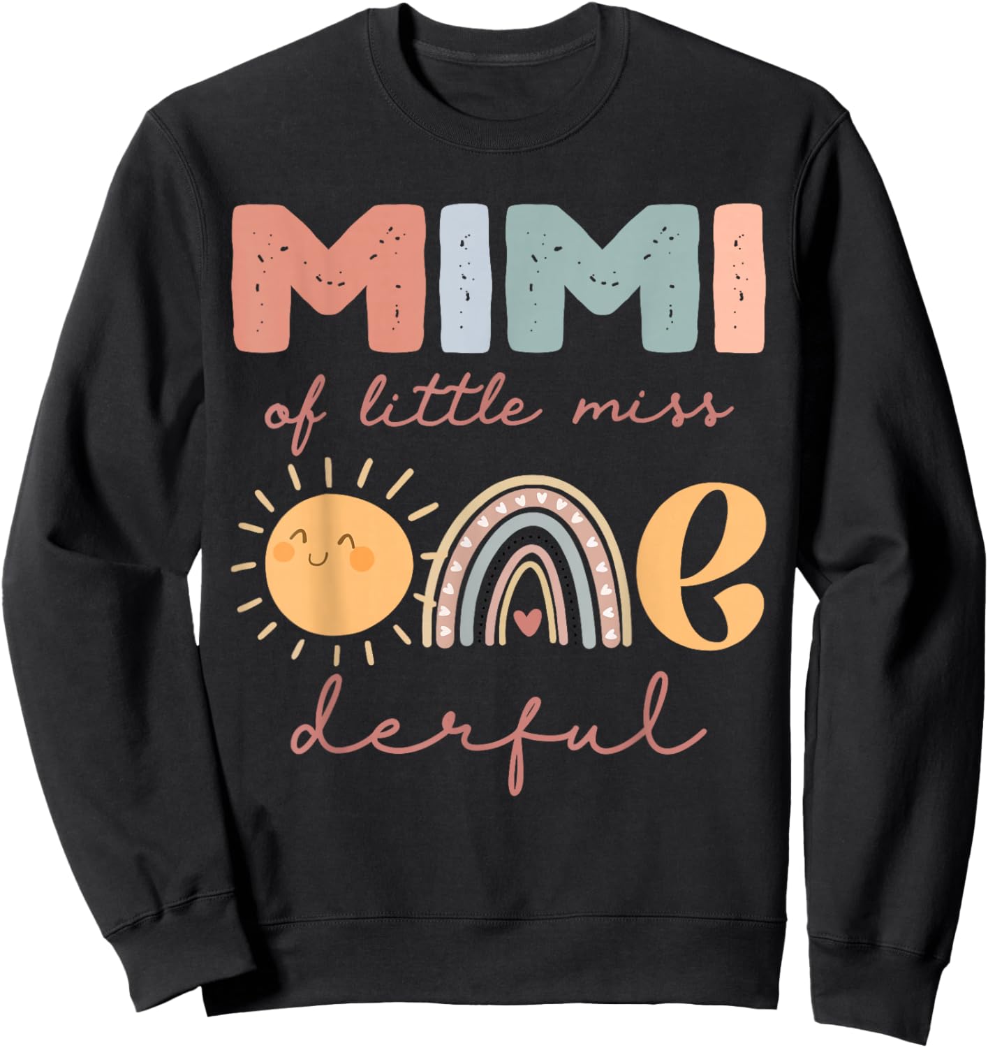 Mimi of Little Miss Onederful First Birthday Boho Rainbow Sweatshirt - Sweatshirt | Black
