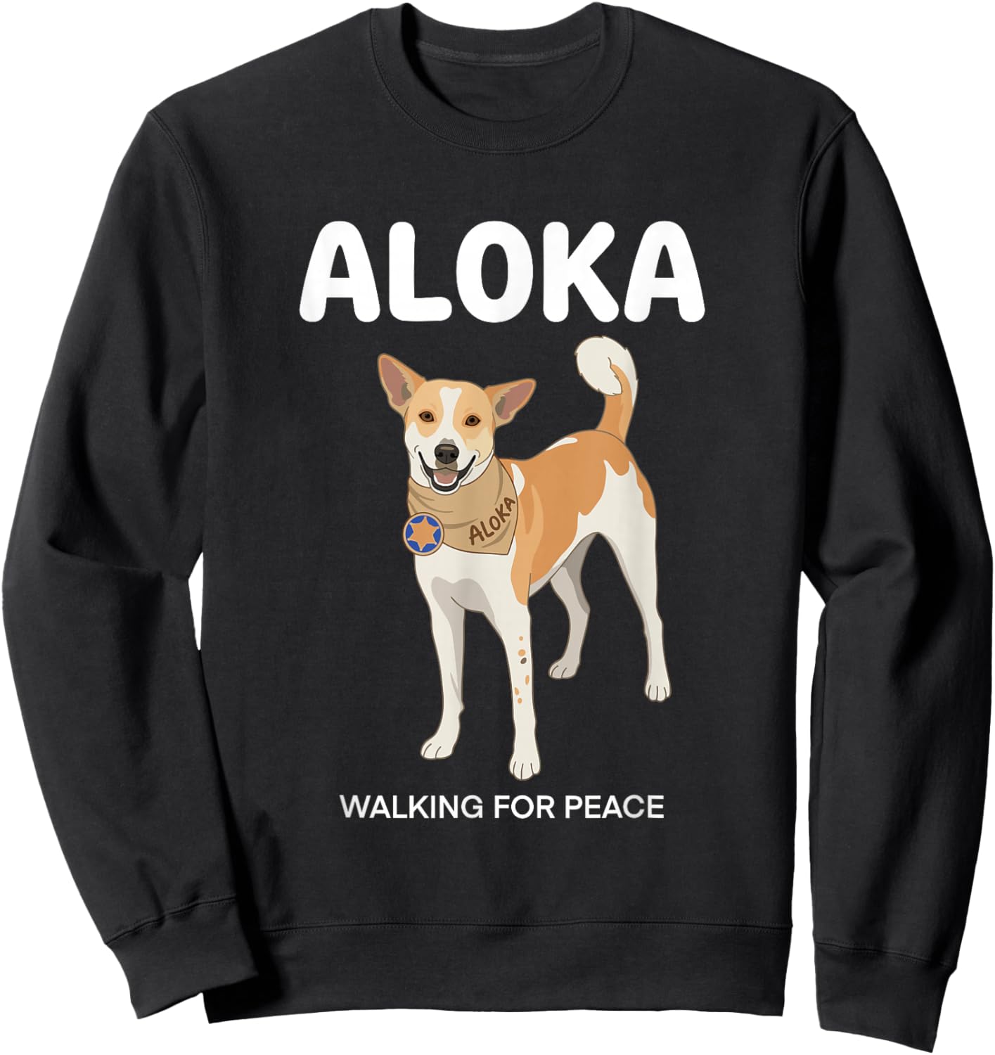Aloka The Peace Dog Walking for Peace 2026 Buddhist Monk Sweatshirt - Sweatshirt | Black