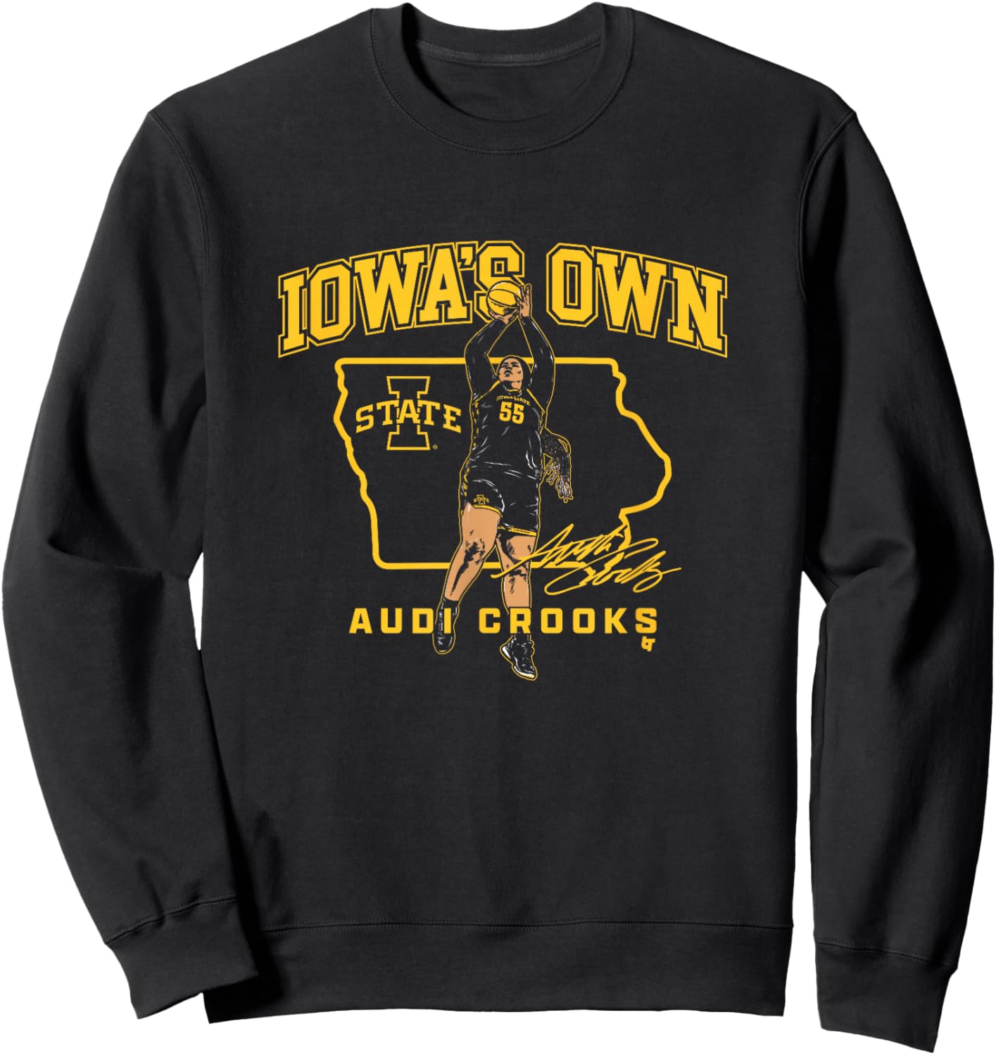 Audi Crooks - State Star - Iowa State Basketball Sweatshirt - Sweatshirt | Black