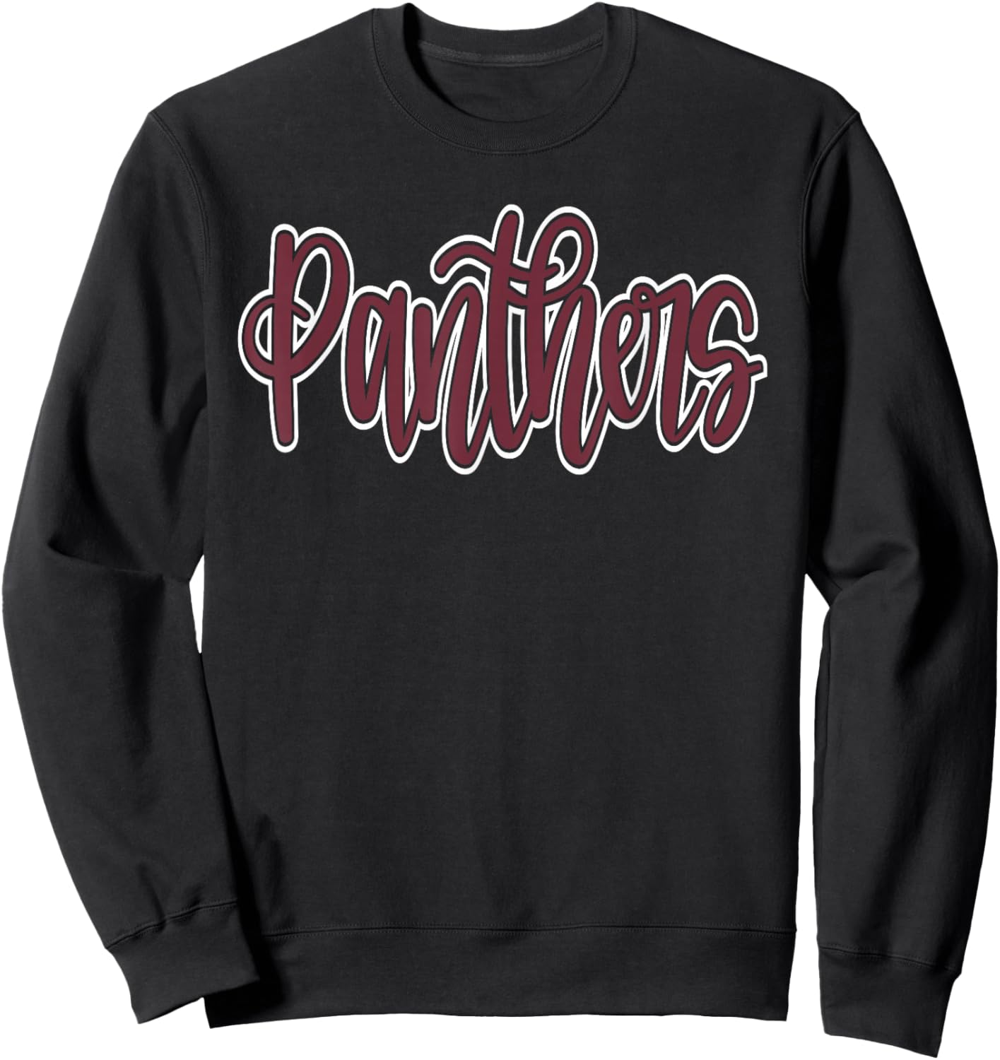 Panthers School Spirit Mascot Maroon Panther Pride Teacher Sweatshirt - Sweatshirt | Black