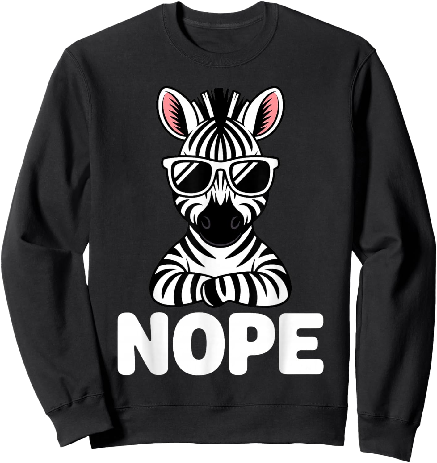 Zebra Costume Women Kids Zoo Animal Print Zebra Sweatshirt - Sweatshirt | Black