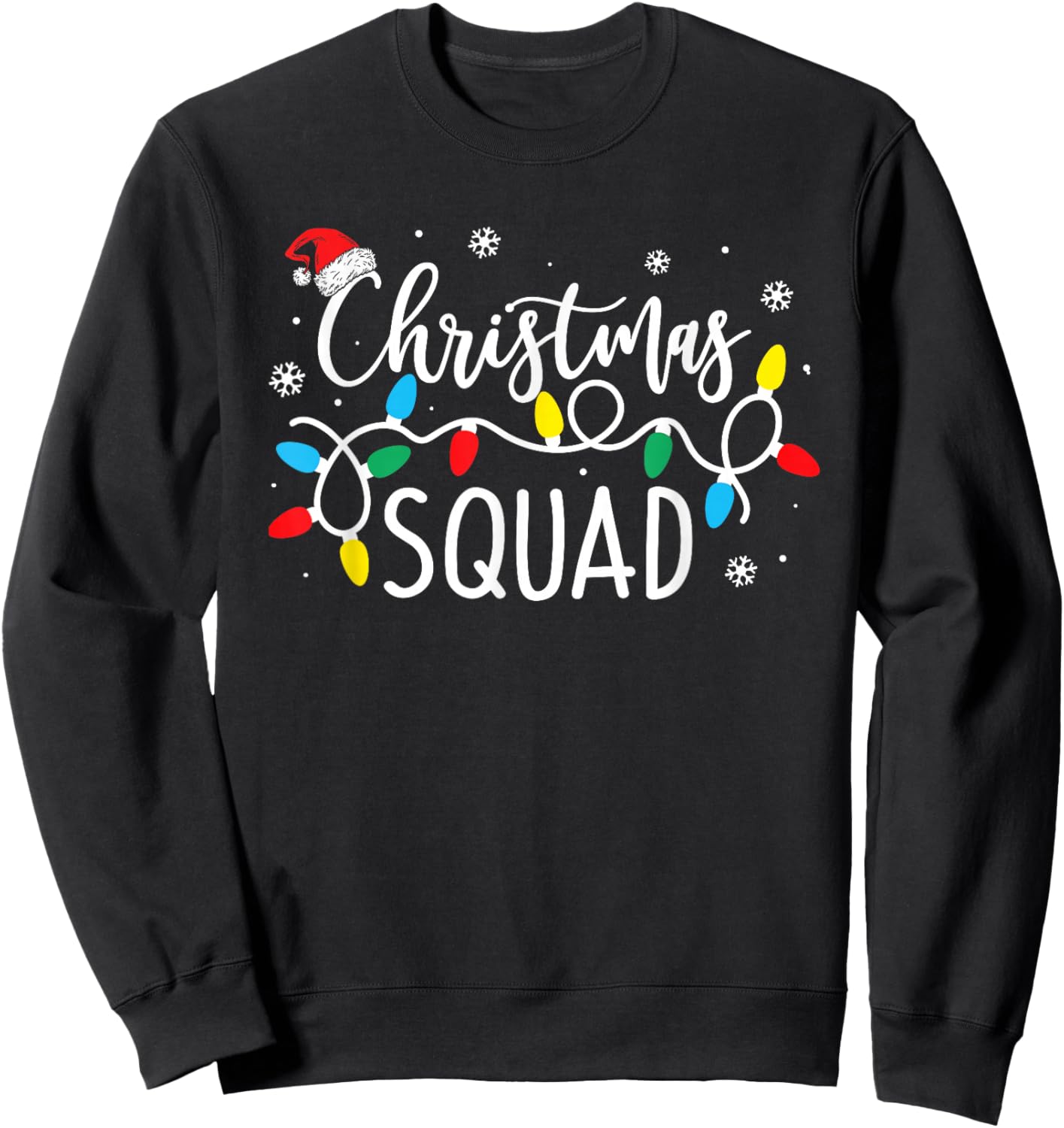 Christmas Squad Santa Family Matching Pajamas Xmas Boys Men Sweatshirt - Sweatshirt | Black