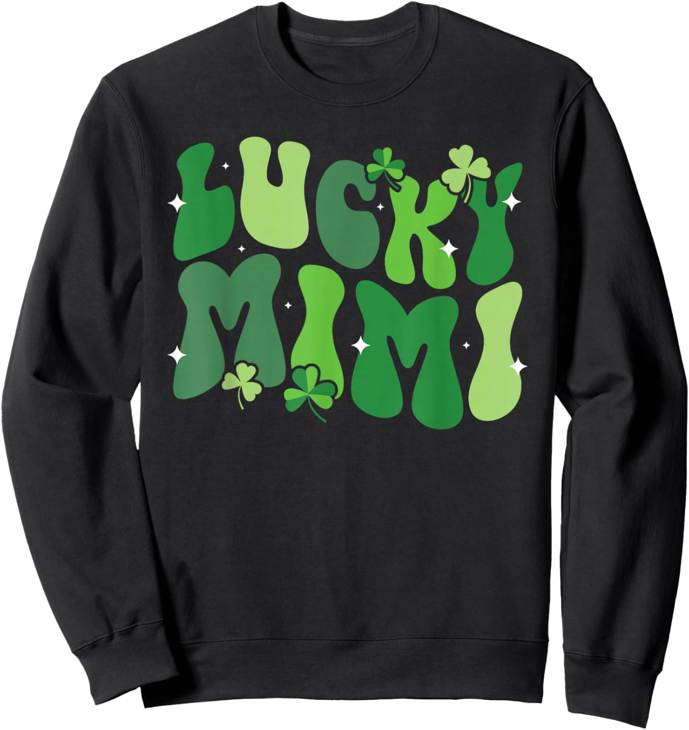 Lucky Mimi St. Patrick's Day Mimi Grandma Shamrock Sweatshirt - Sweatshirt | Black