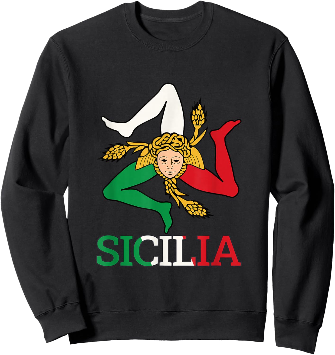 Sicilia, Sicily Trinacria Sweatshirt - Sweatshirt | Black